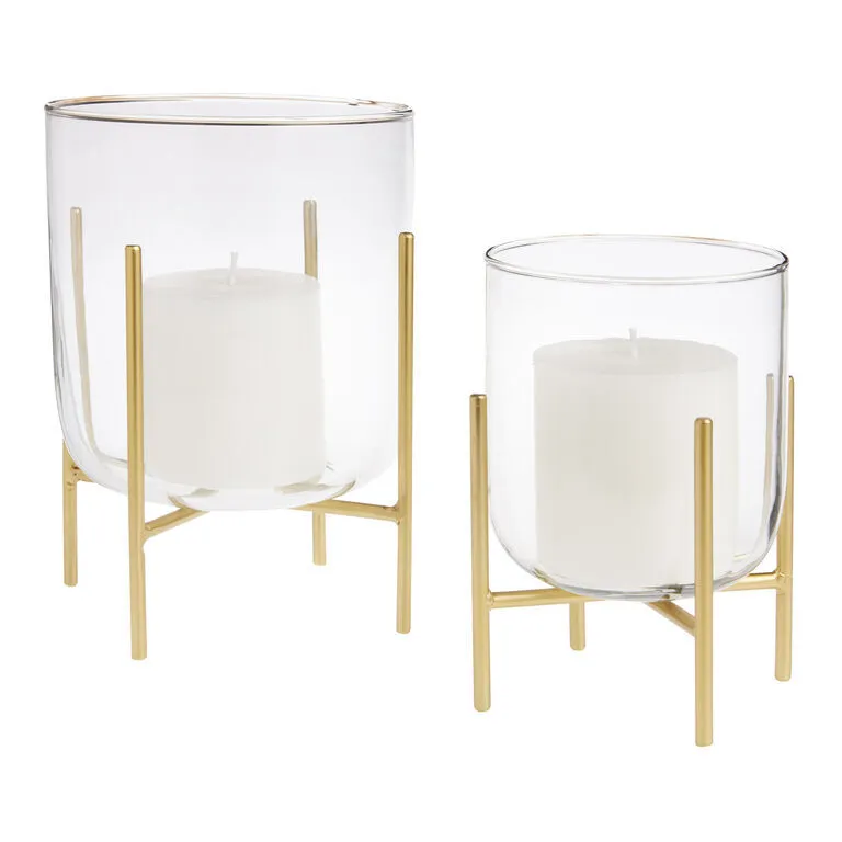 Votive-clear with gold stand