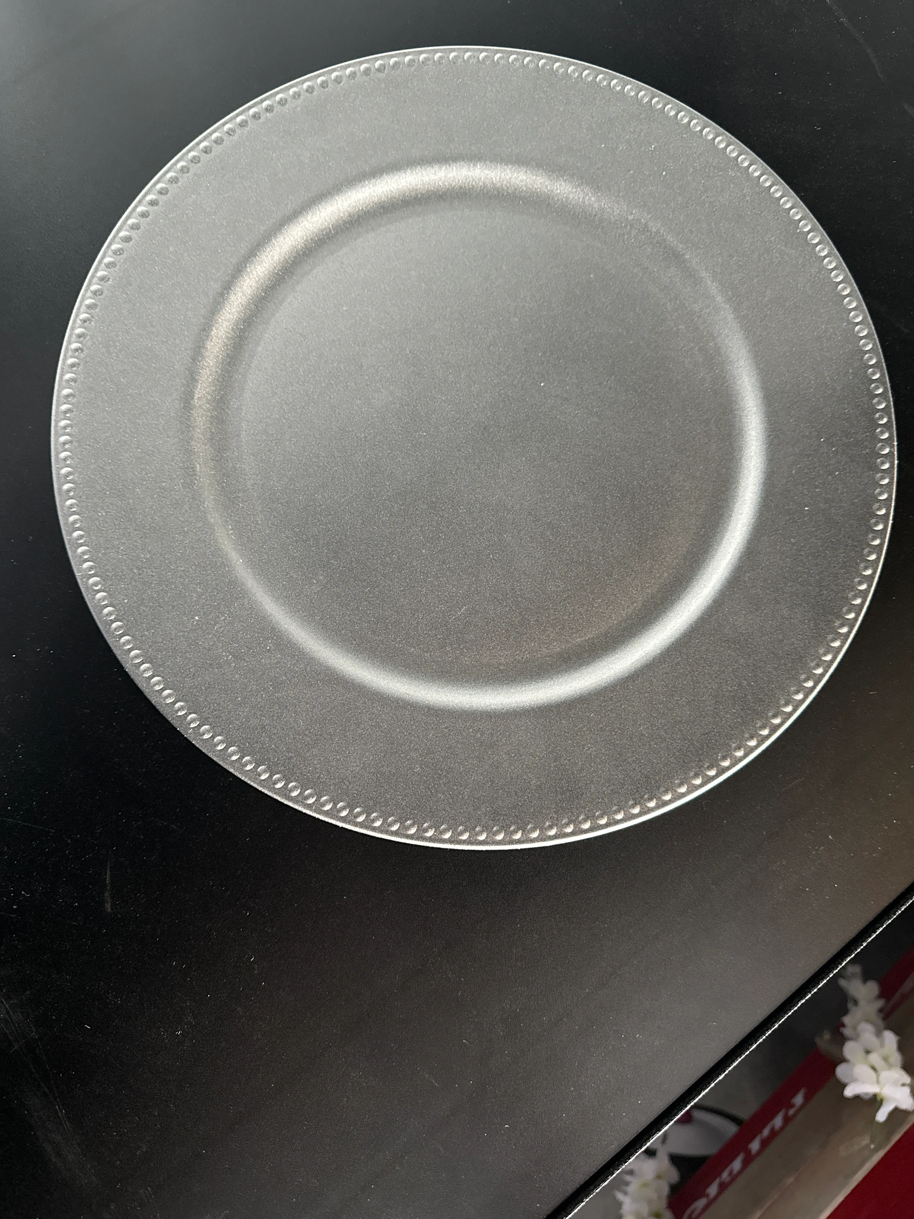 Charger-solid silver beaded