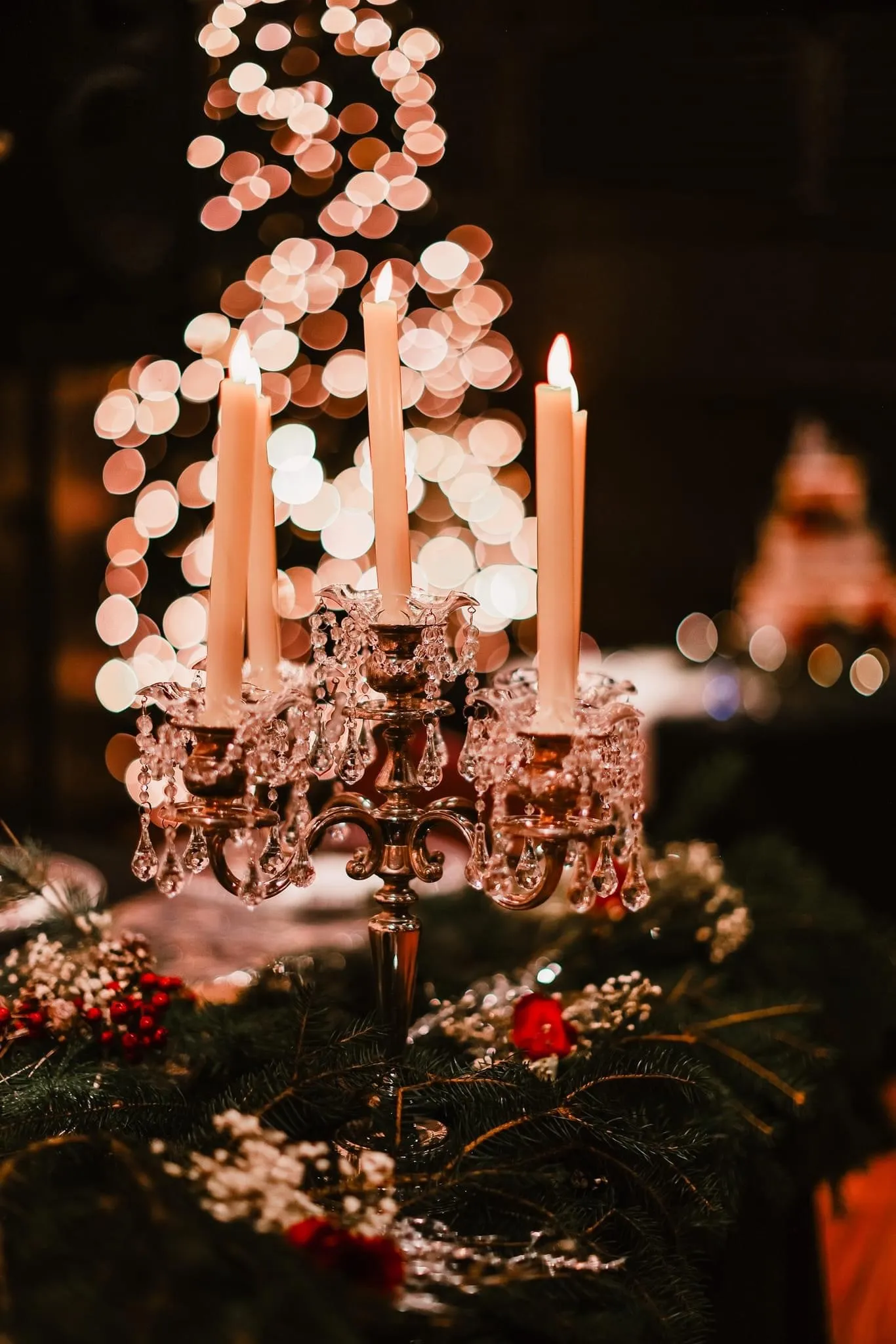 5 arm silver candelabra