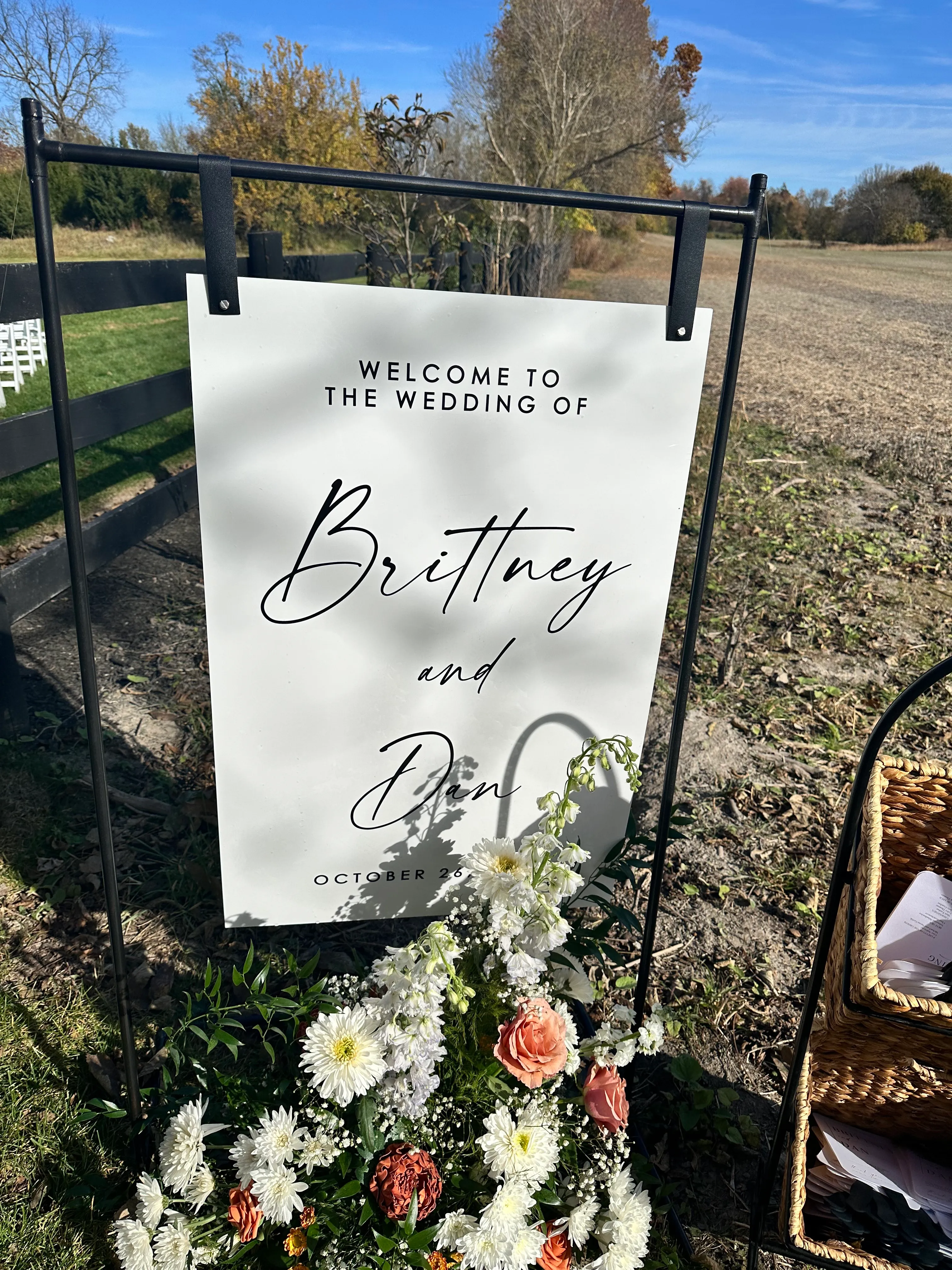 VINYL SIGN on Black Stand-customizable