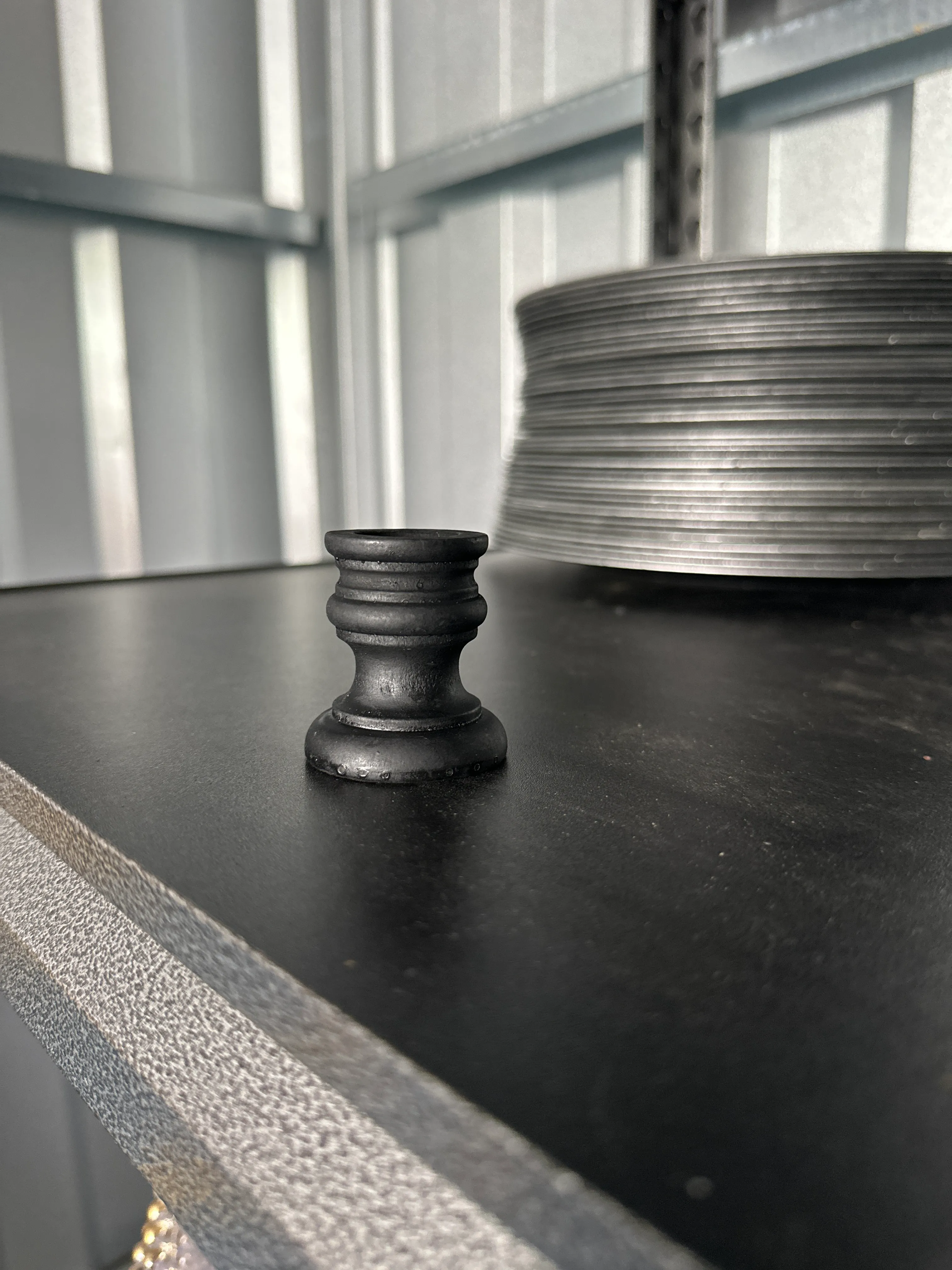 Black wooden candlestick small