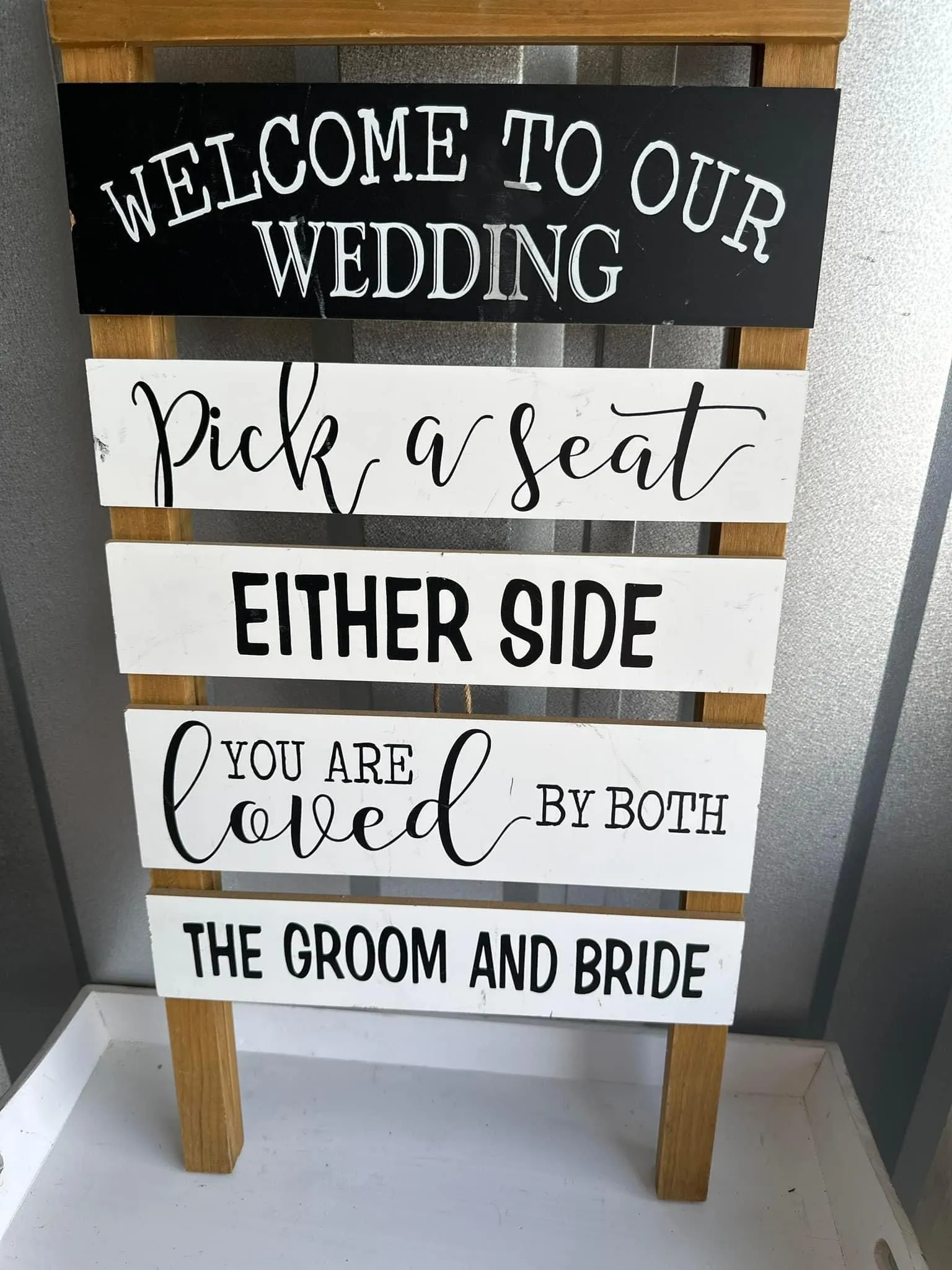 Pick a seat sandwich board