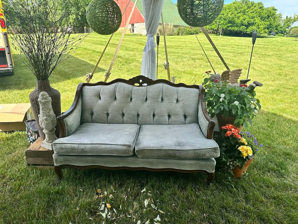 Loveseat- "The Lelia" (Blue/Grey Victorian) Item #203