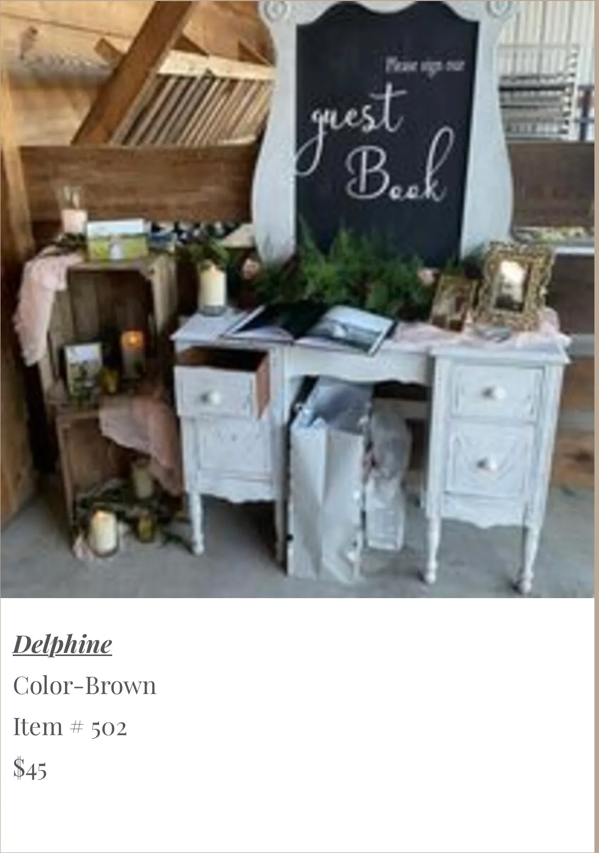 Vanity-vintage with blackboard top