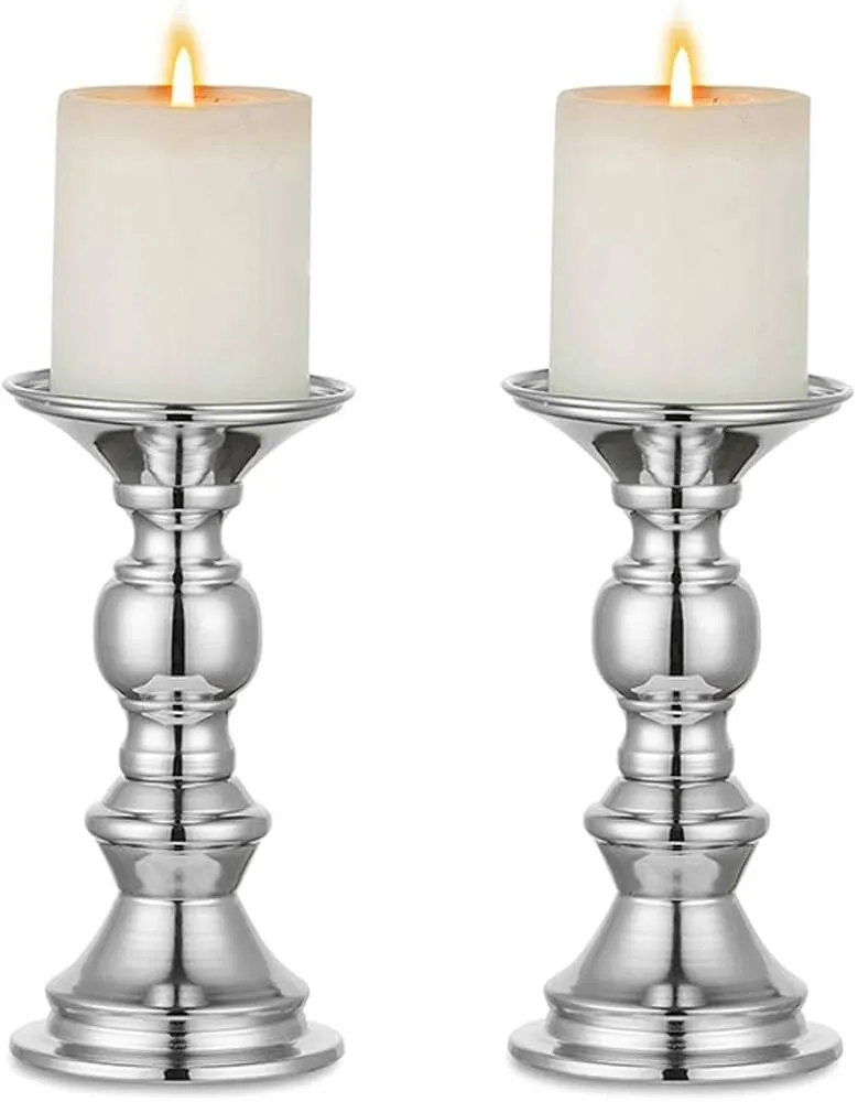 Pillar candleholder-silver