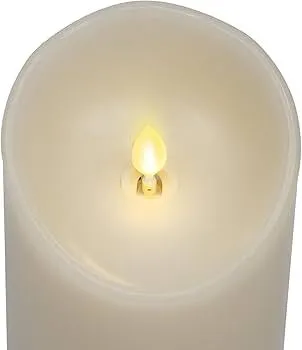 Flameless Pillar 3" round cream-medium
