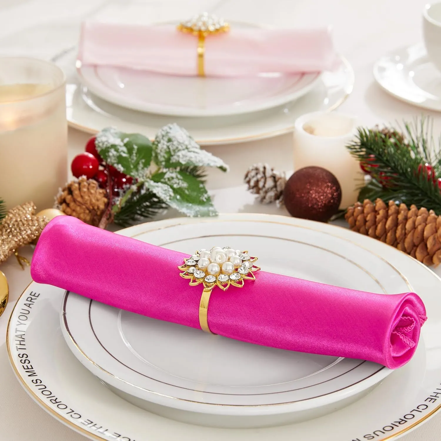 Napkin-SATIN-Bright Pink