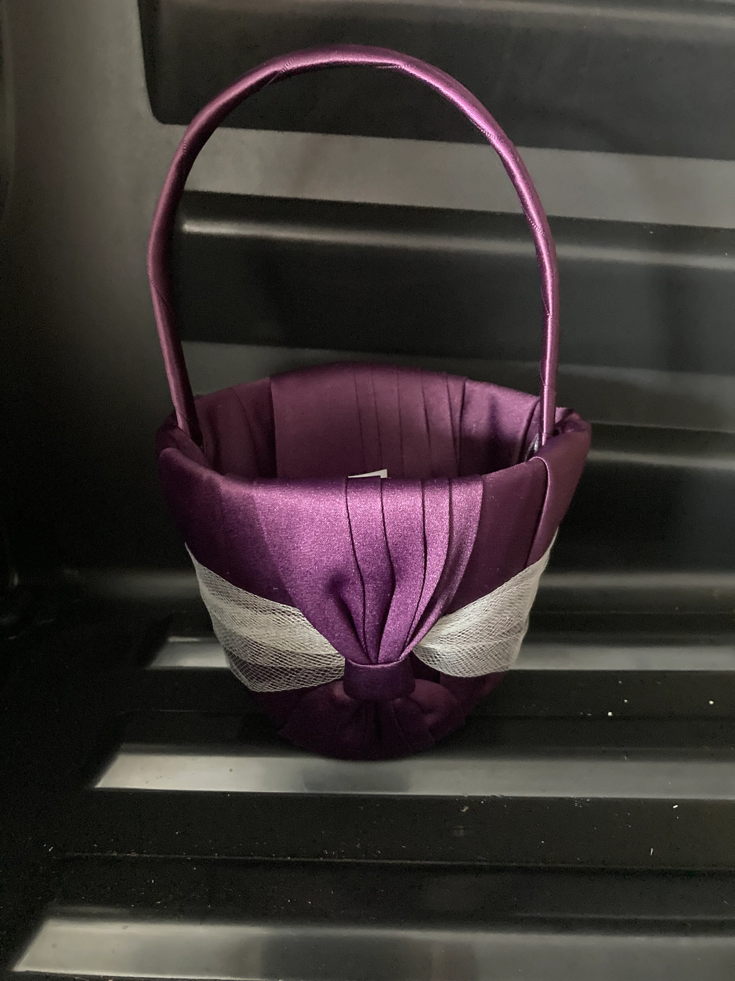 Flower girl basket -Eggplant color