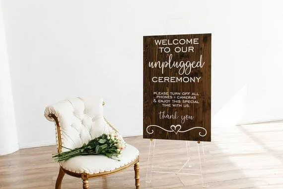"Unplugged Sign"- Small Wood