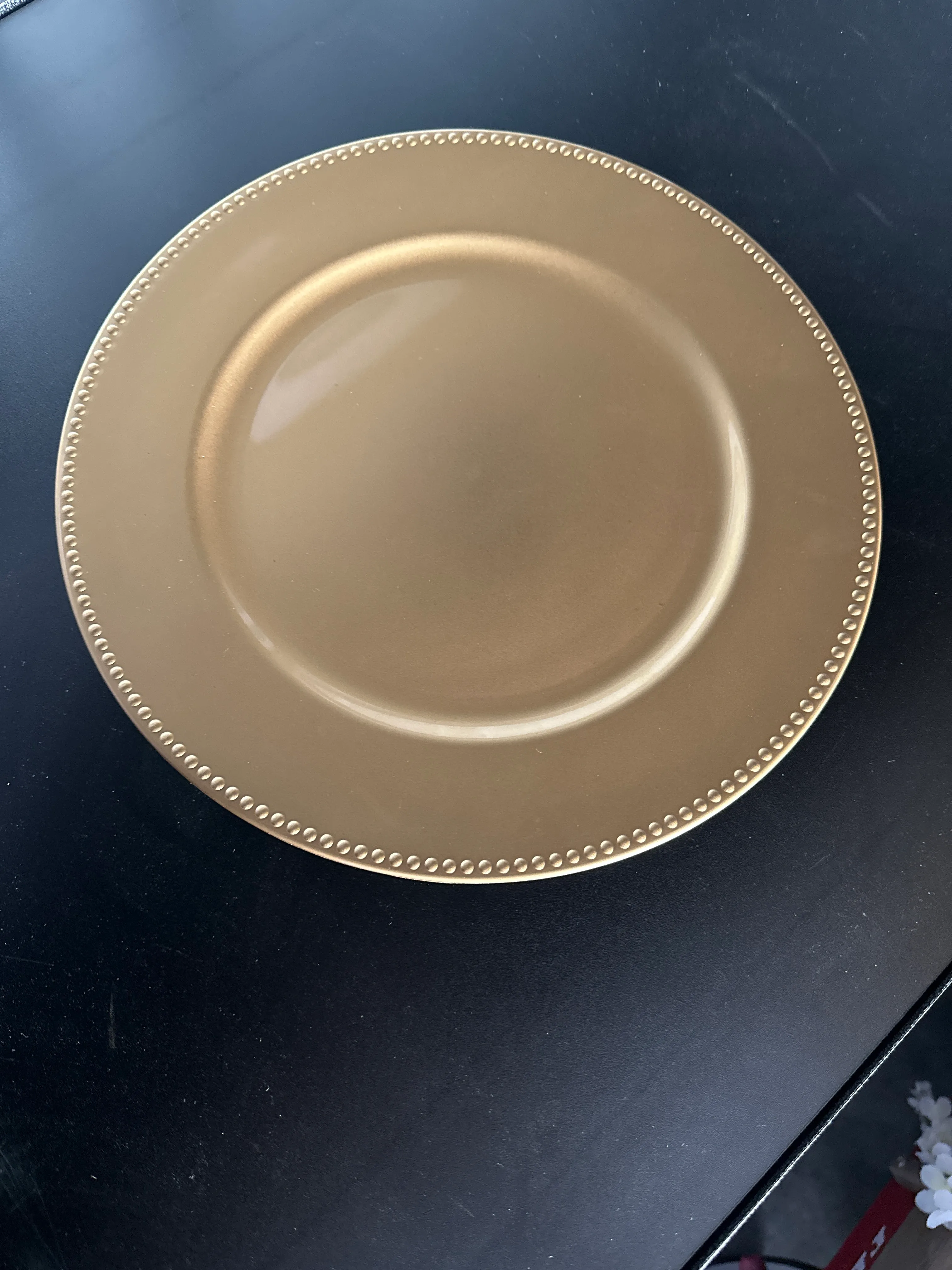 Charger-solid gold beaded