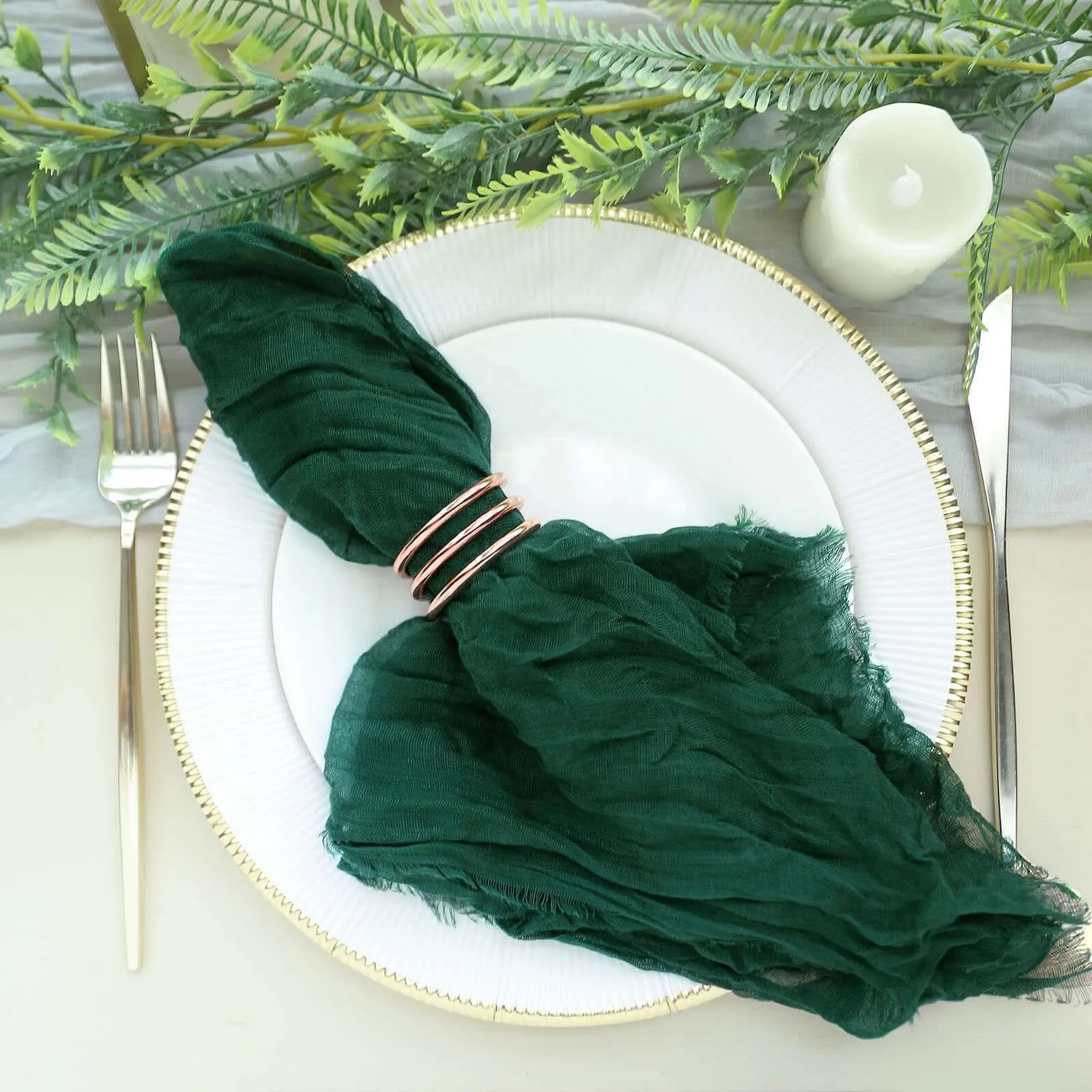 Napkin-Gauze-Emerald Green