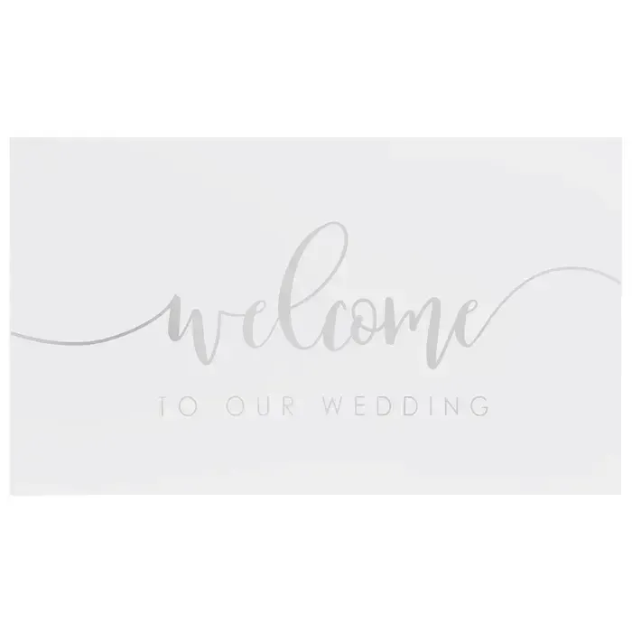 Sign-Welcome-clear with white lettering