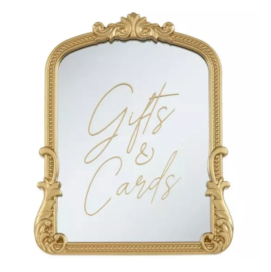 Gold mirror “cards & gifts’