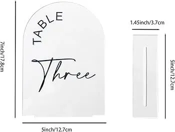 Table numbers-Clear 1-20 arch
