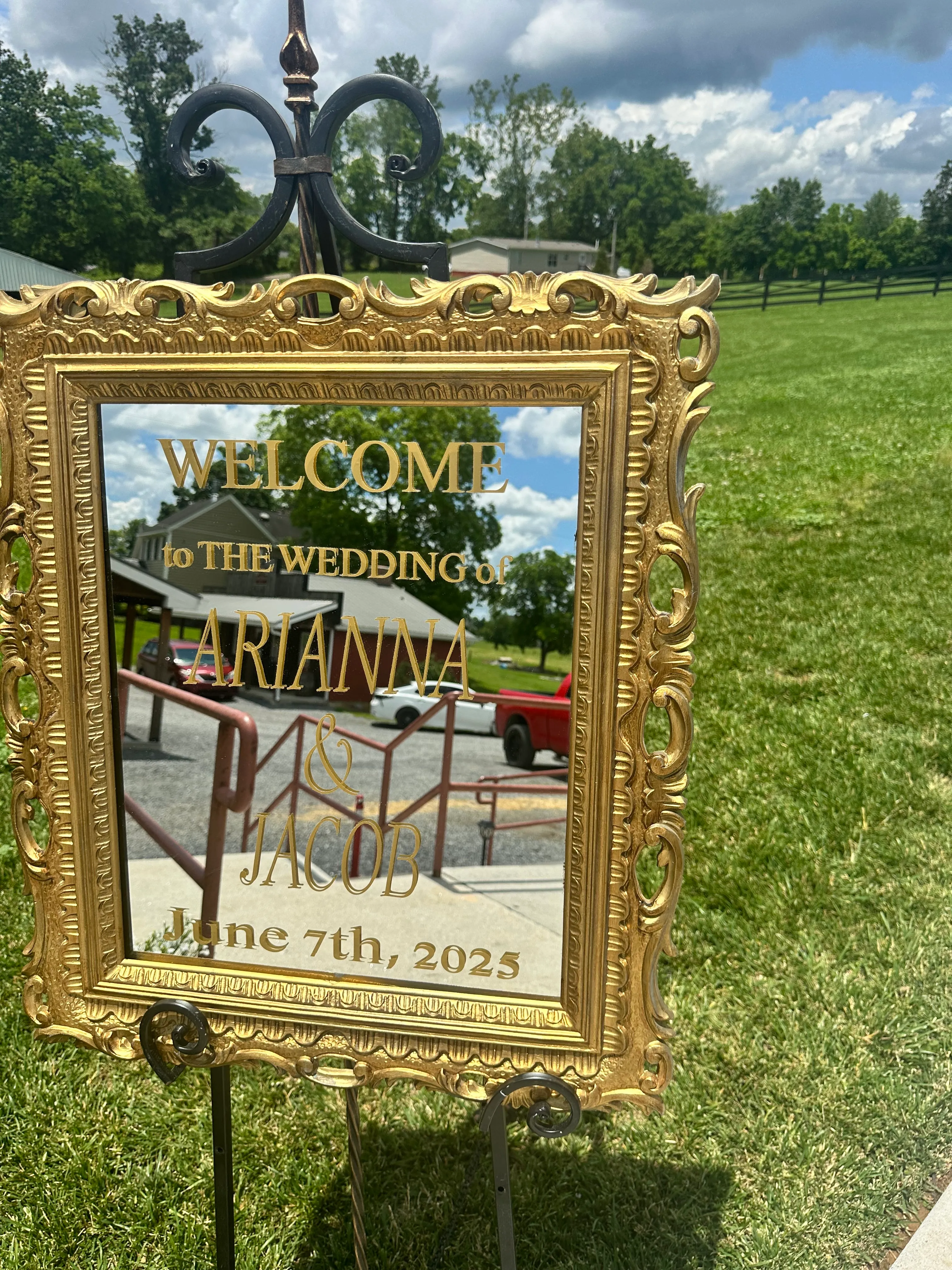 Mirror-medium-ornate frame-gold