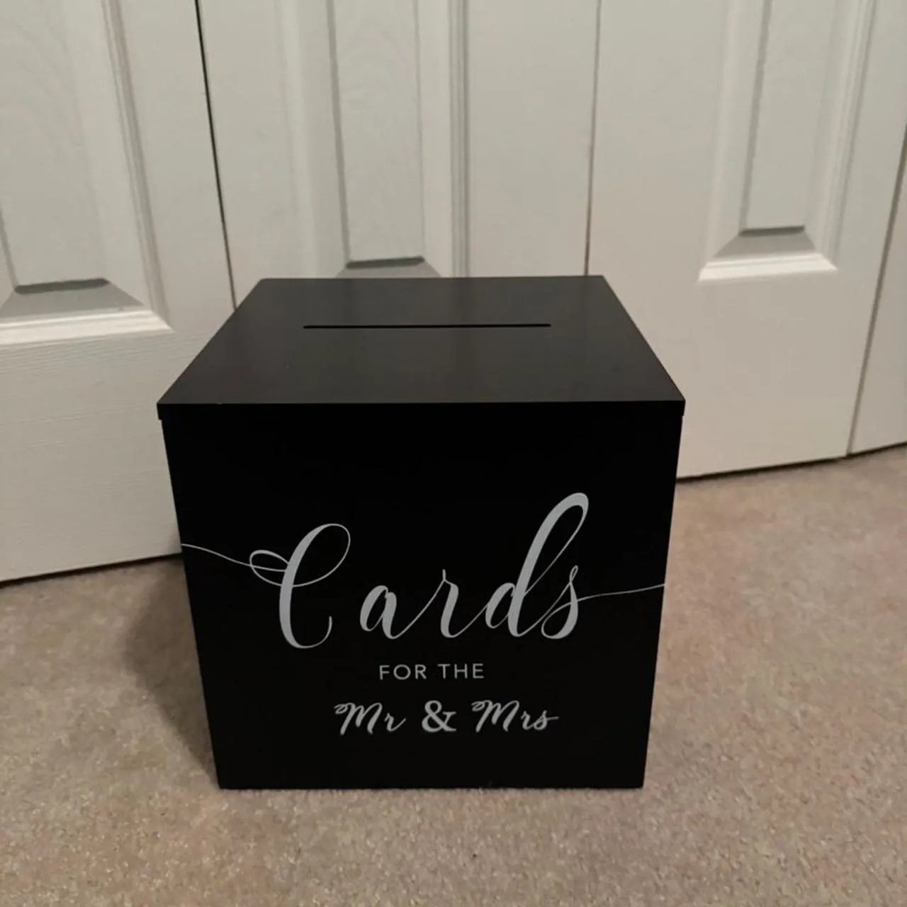 Card Box- Black with white lettering