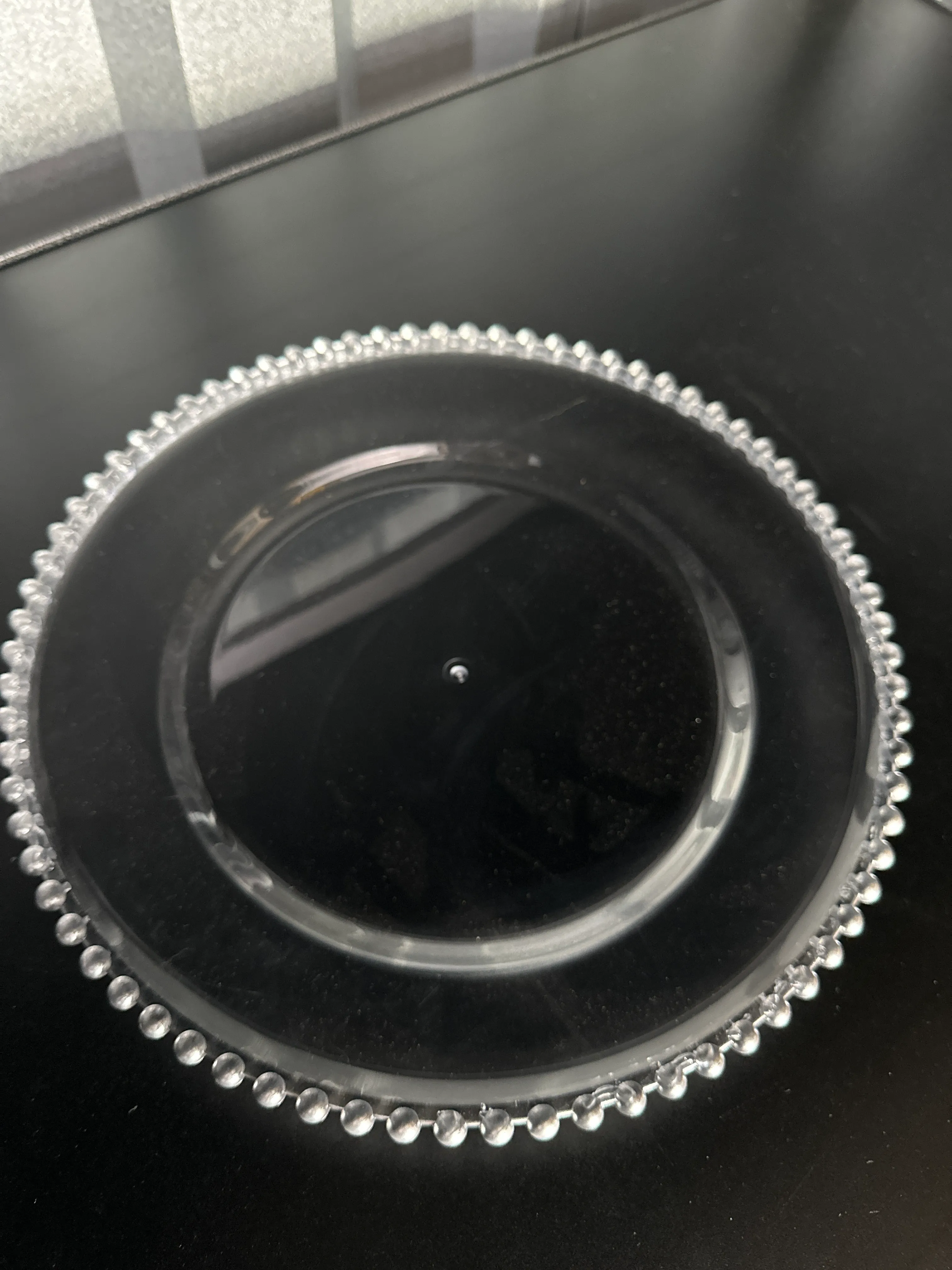 Charger-clear with silver bead