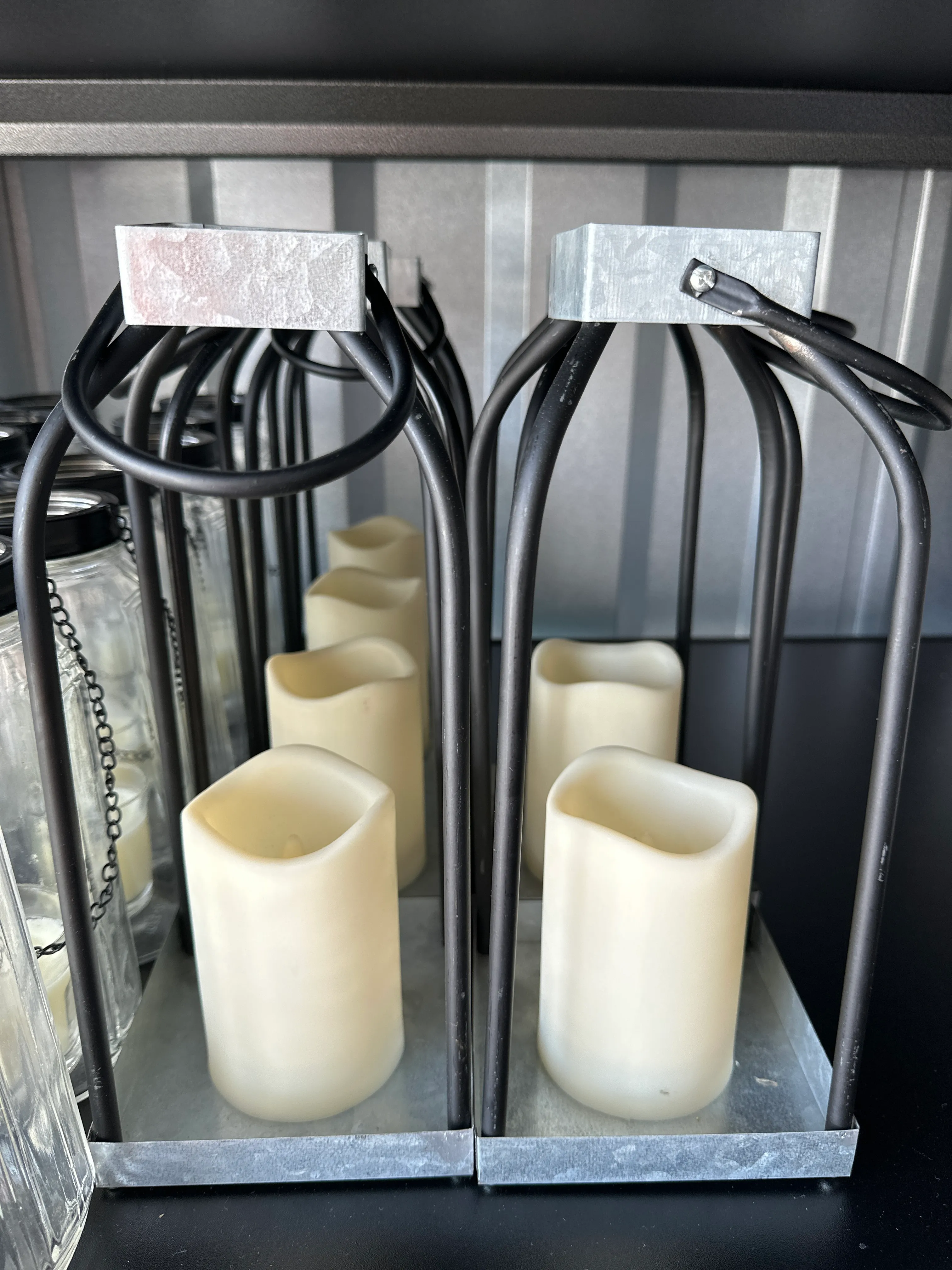 Black open frame Lantern medium