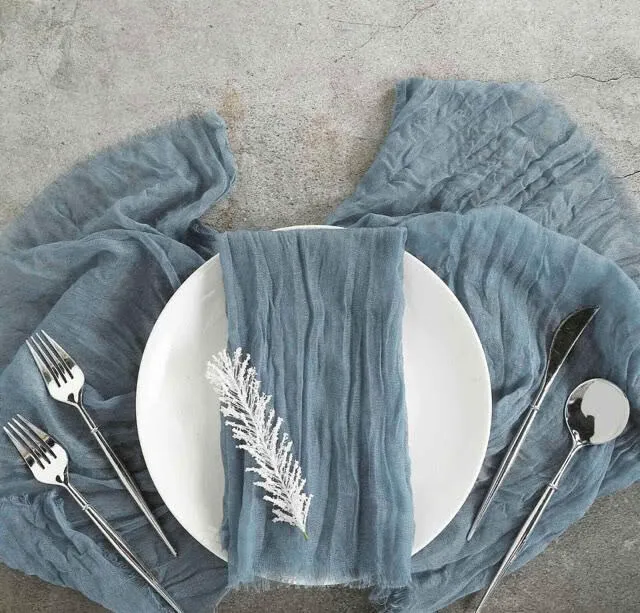 Gauze Dusty Blue Runner- Item # 2007