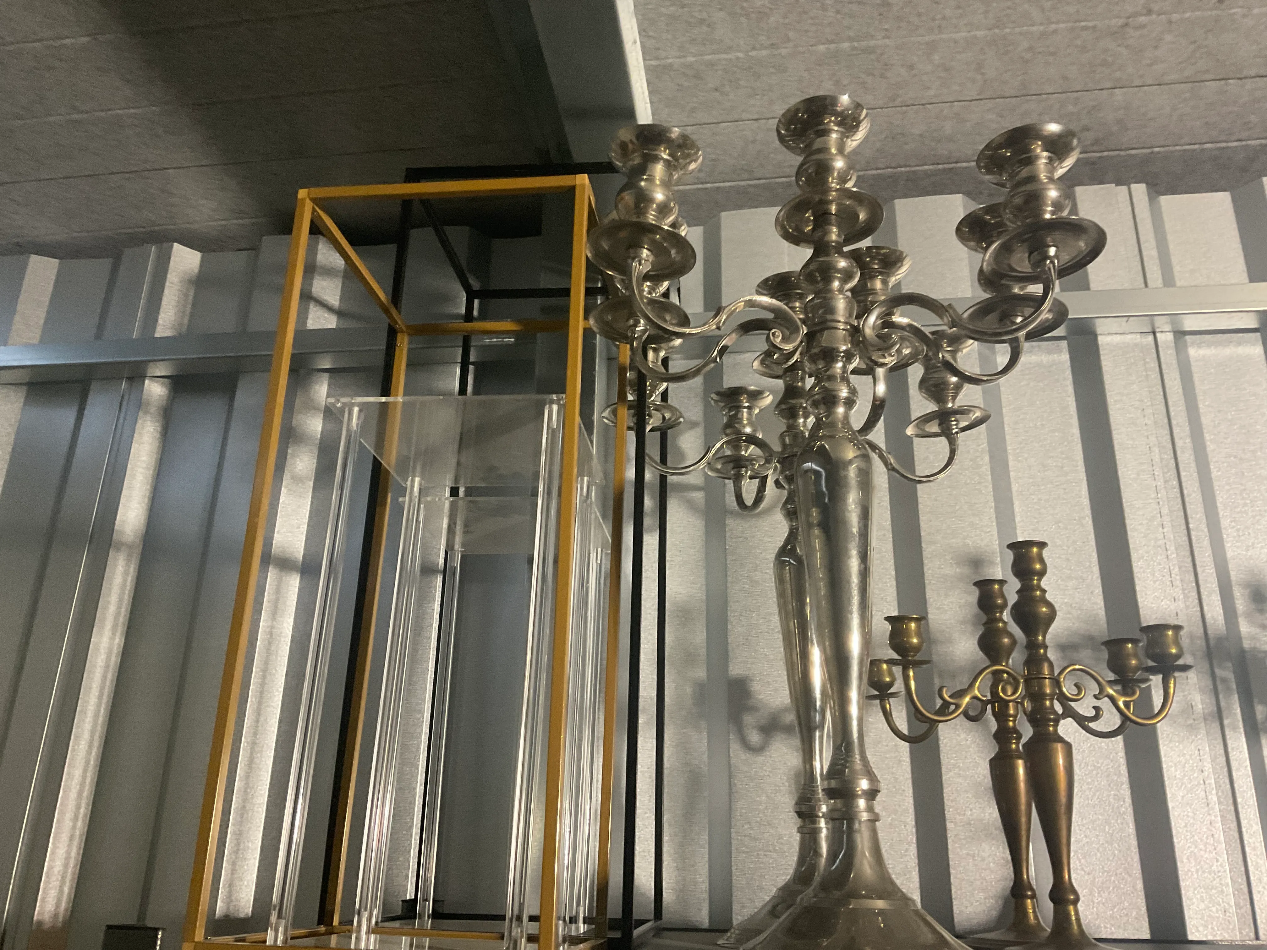 Tall 24’’ silver candelabra 