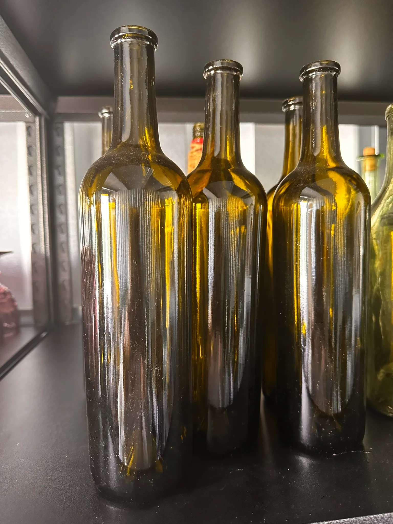 Olive Colored Wine Bottle