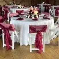 Burgundy Ruffle chair sash