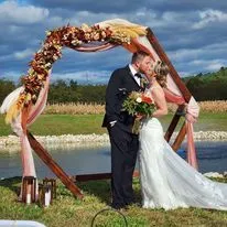 Double Hexagon Arch- Dark wood- Item # 1701