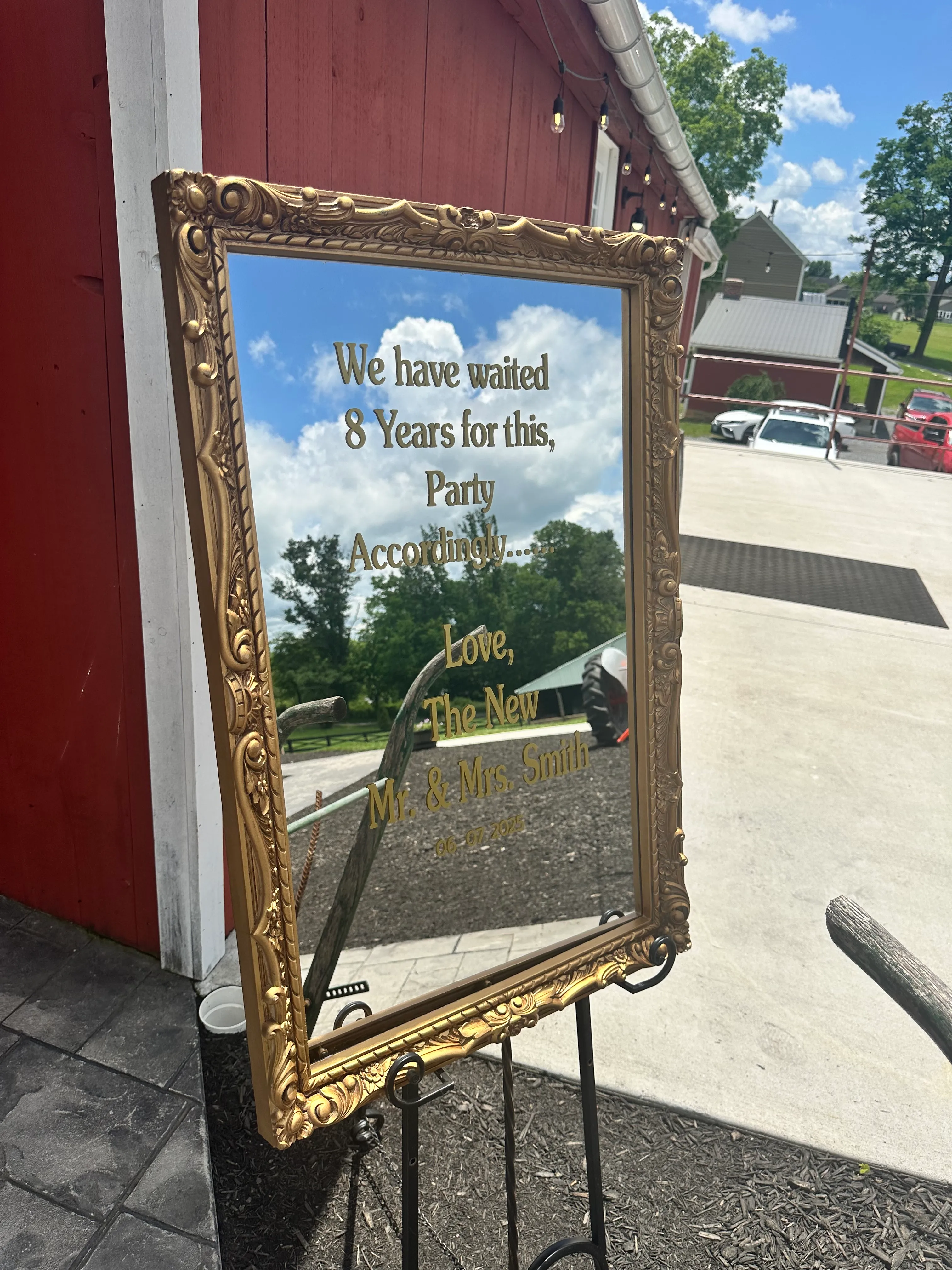 Medium Gold Square Mirror