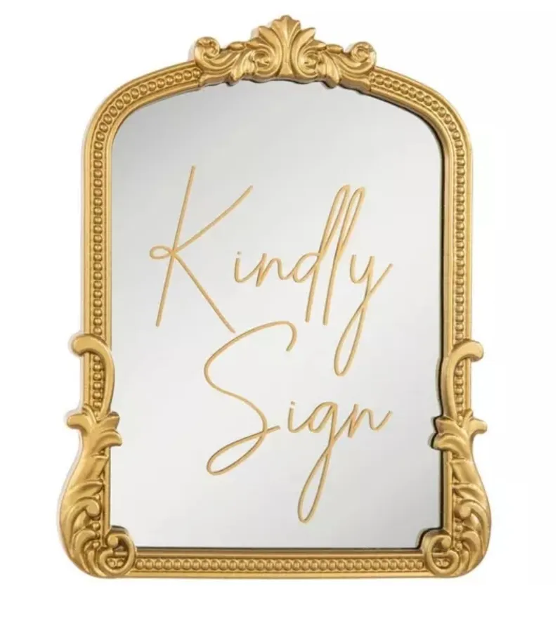 Sign-gold framed- “kindly sign”