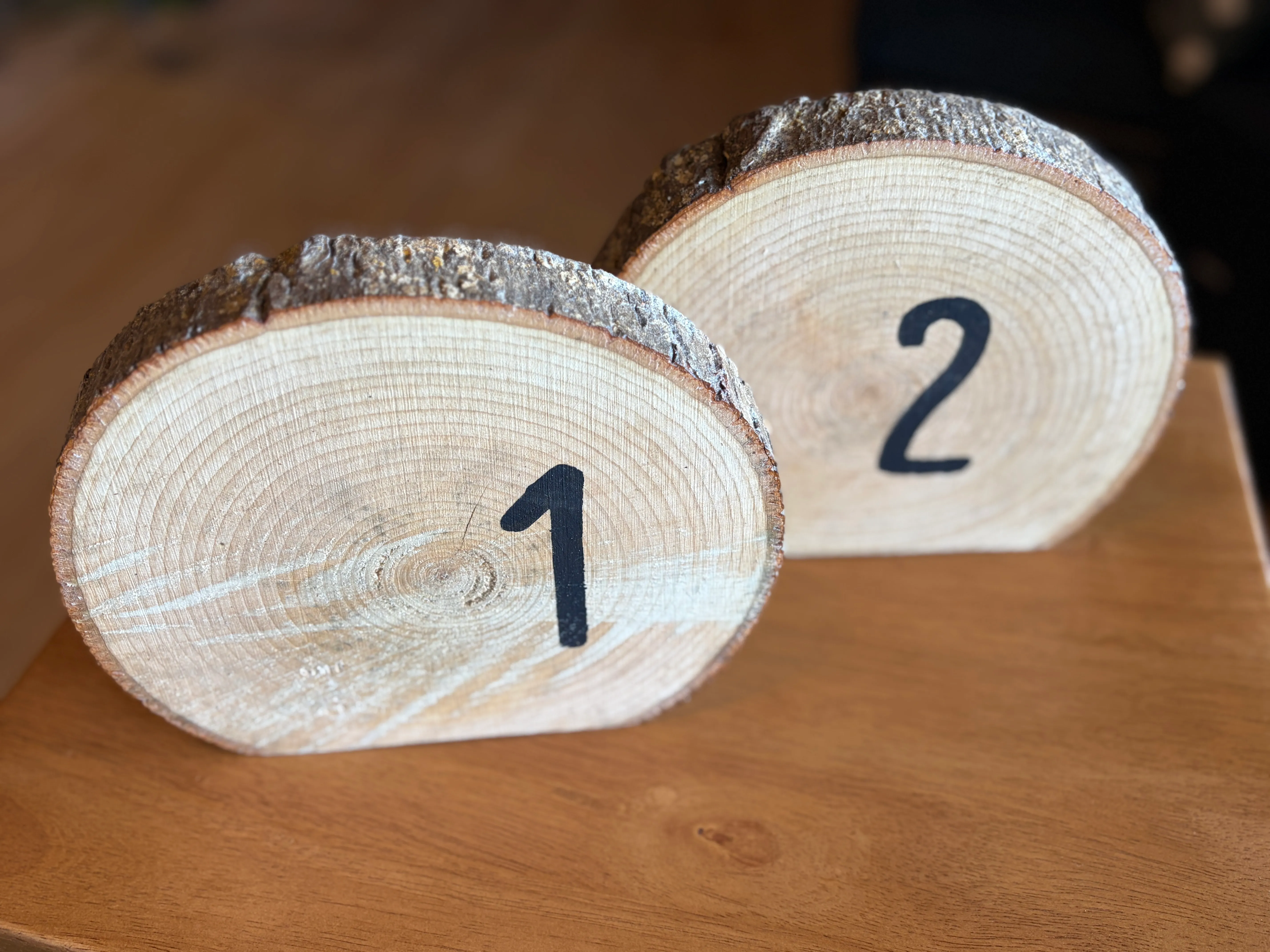 Wood Slice Table Number