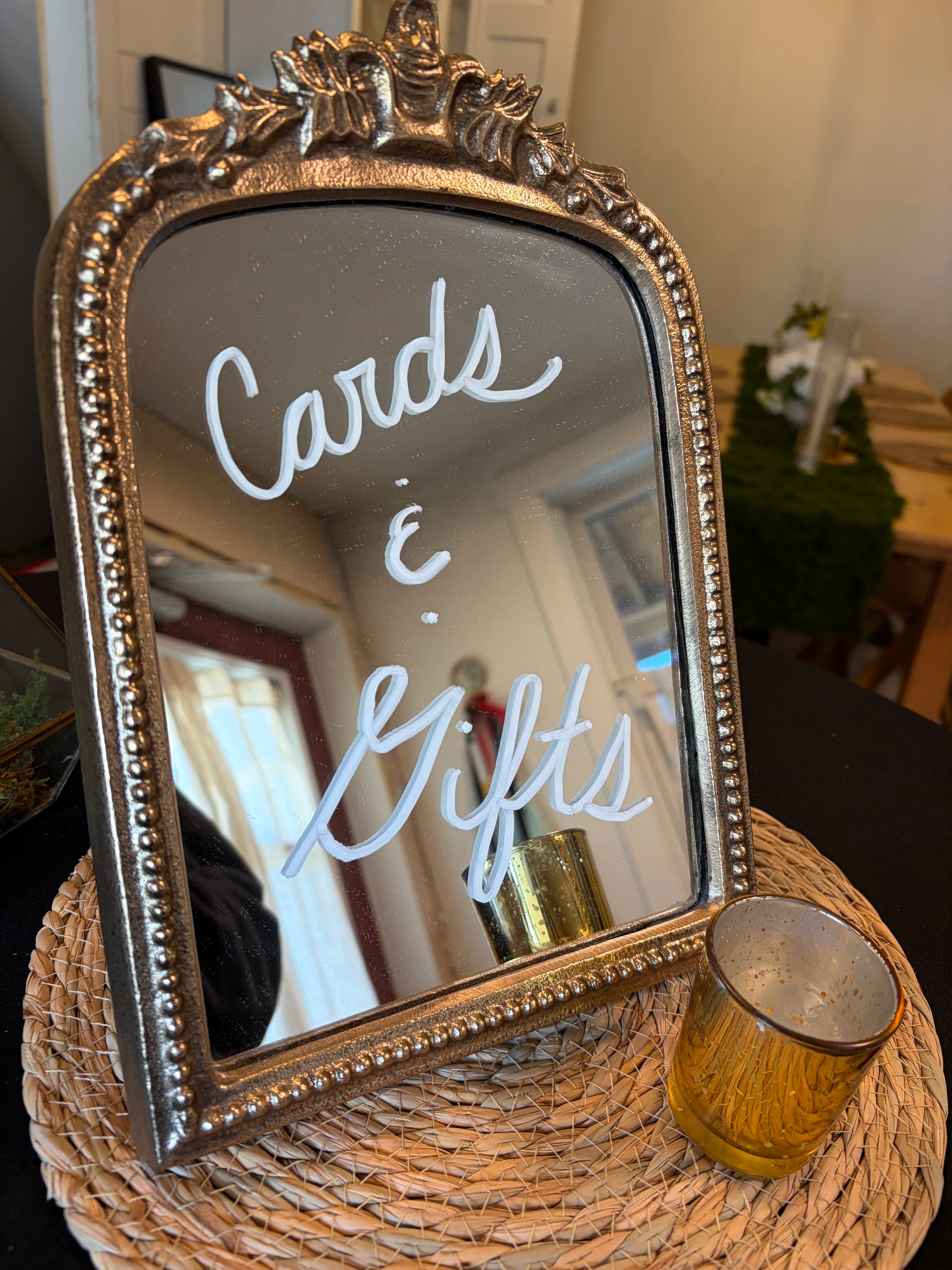 Mirror Table Sign