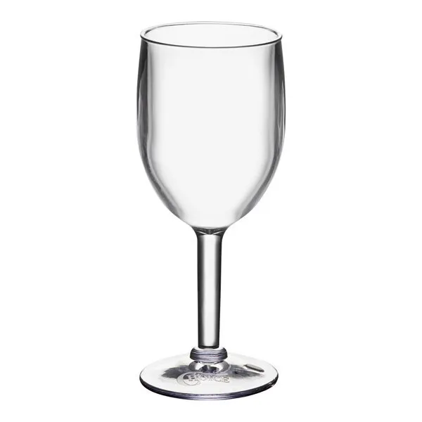 Stemmed plastic wine glass