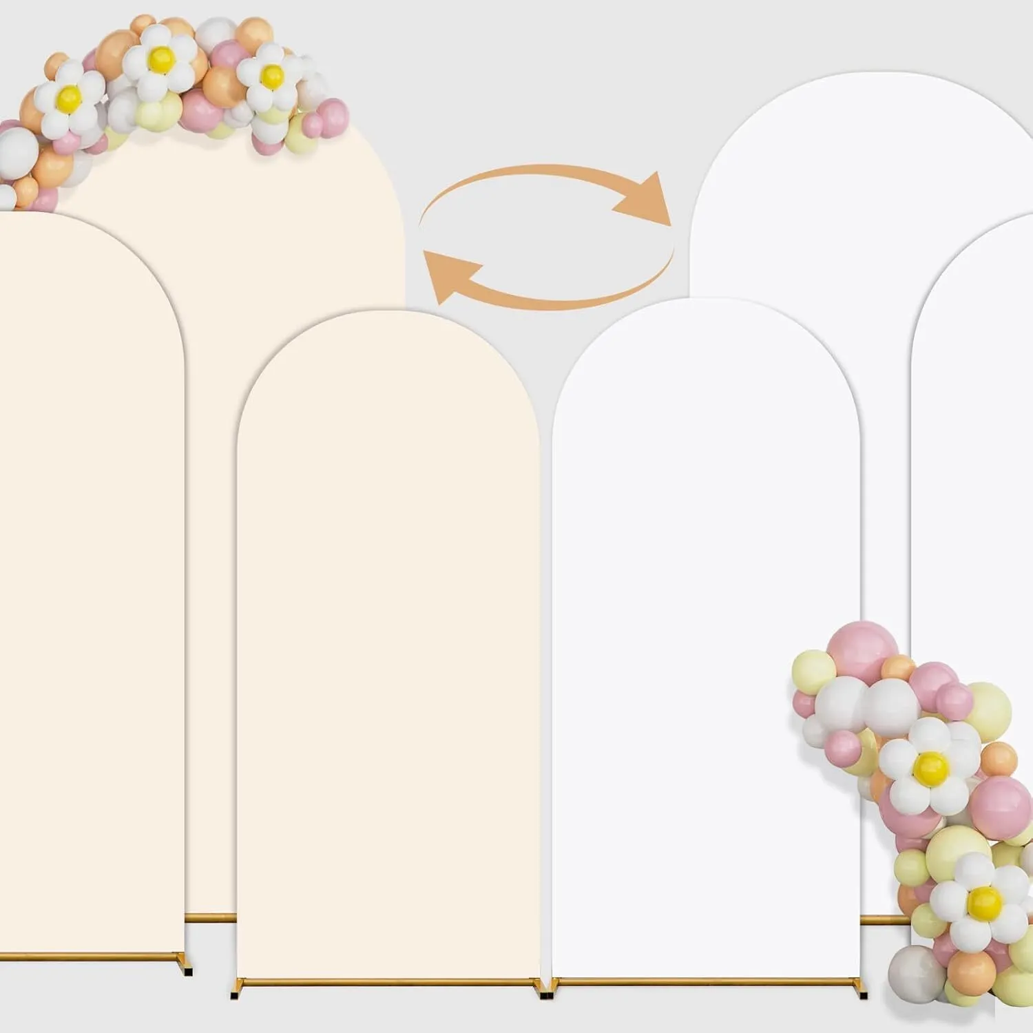 Gold Metal Arch Backdrop Stand Set of 3