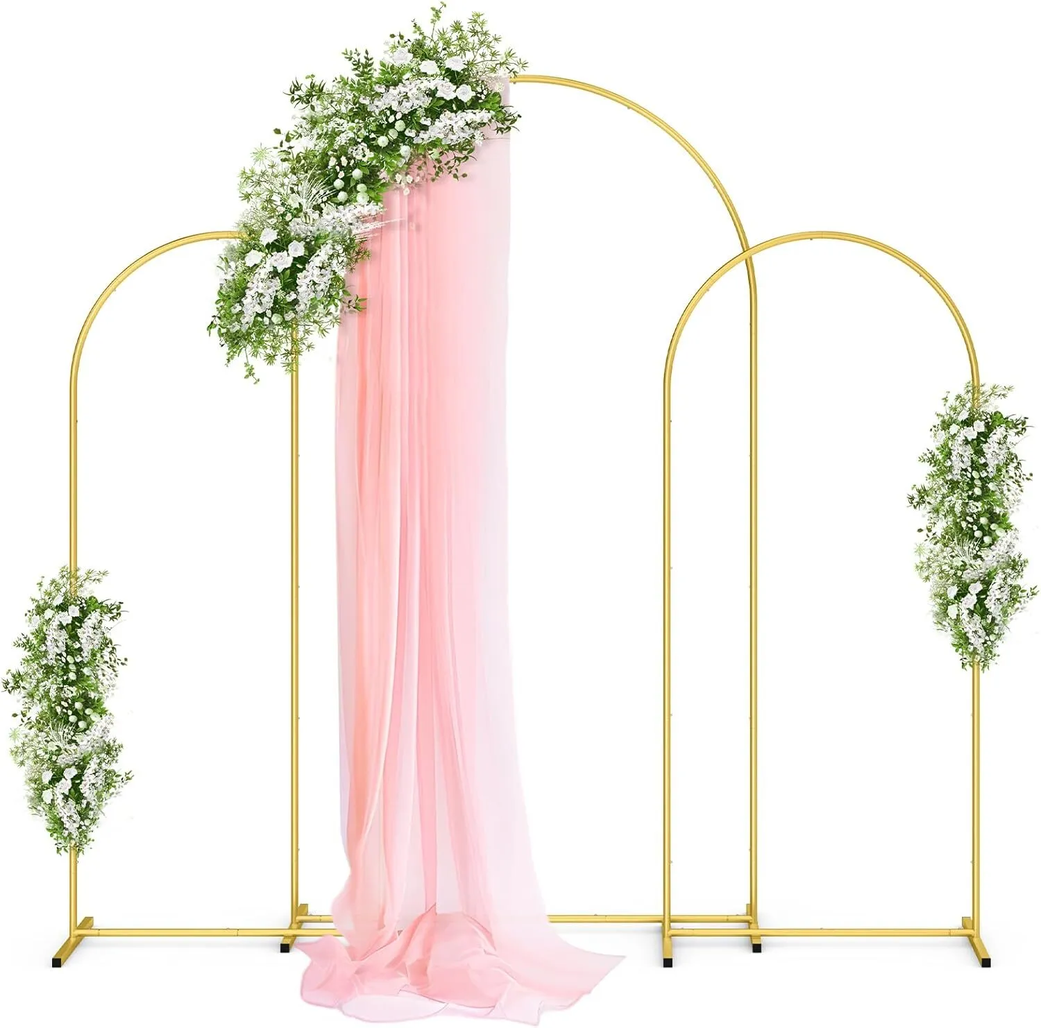 Gold Metal Arch Backdrop Stand Set of 3