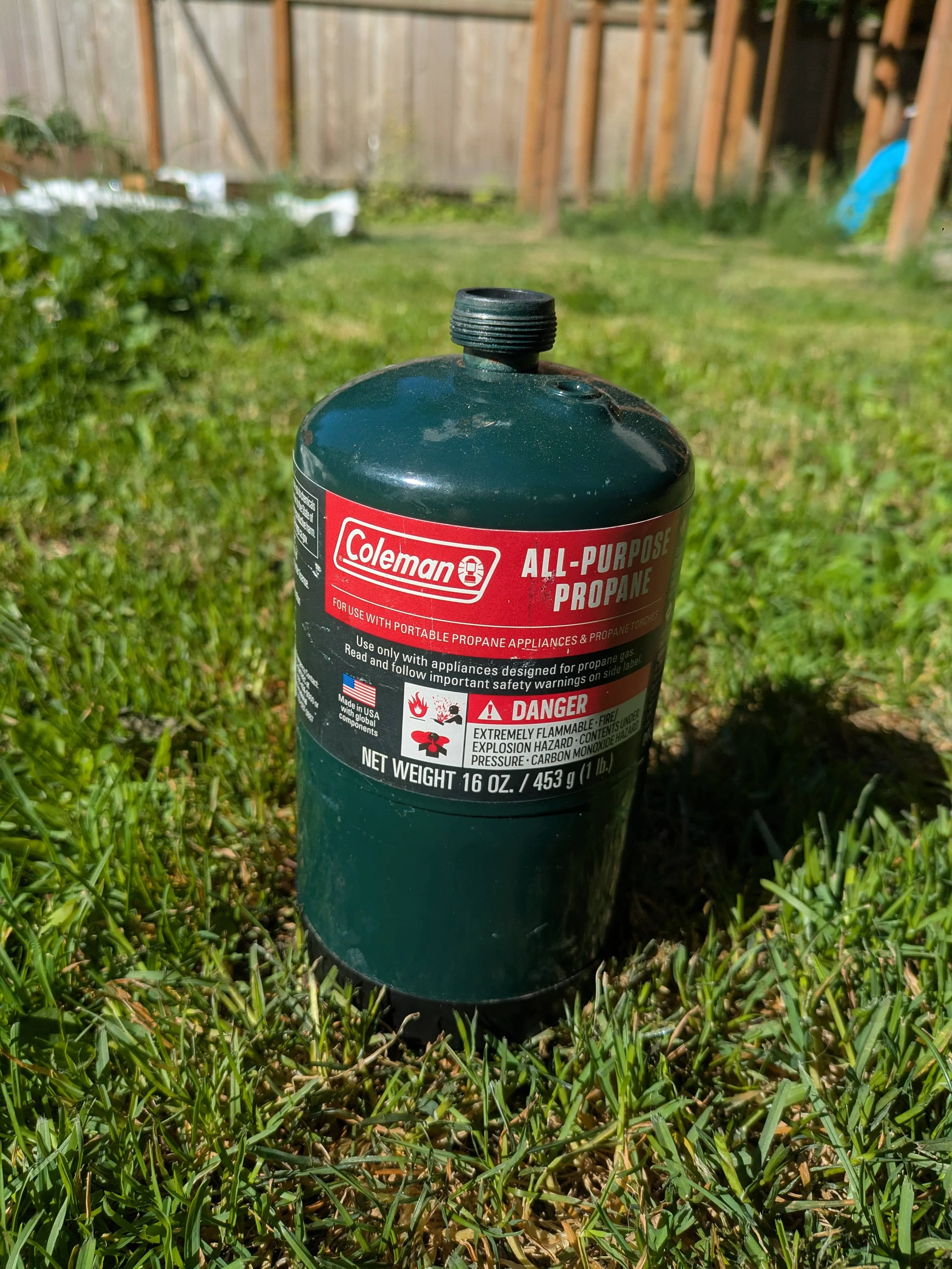 Small propane tank for bbq