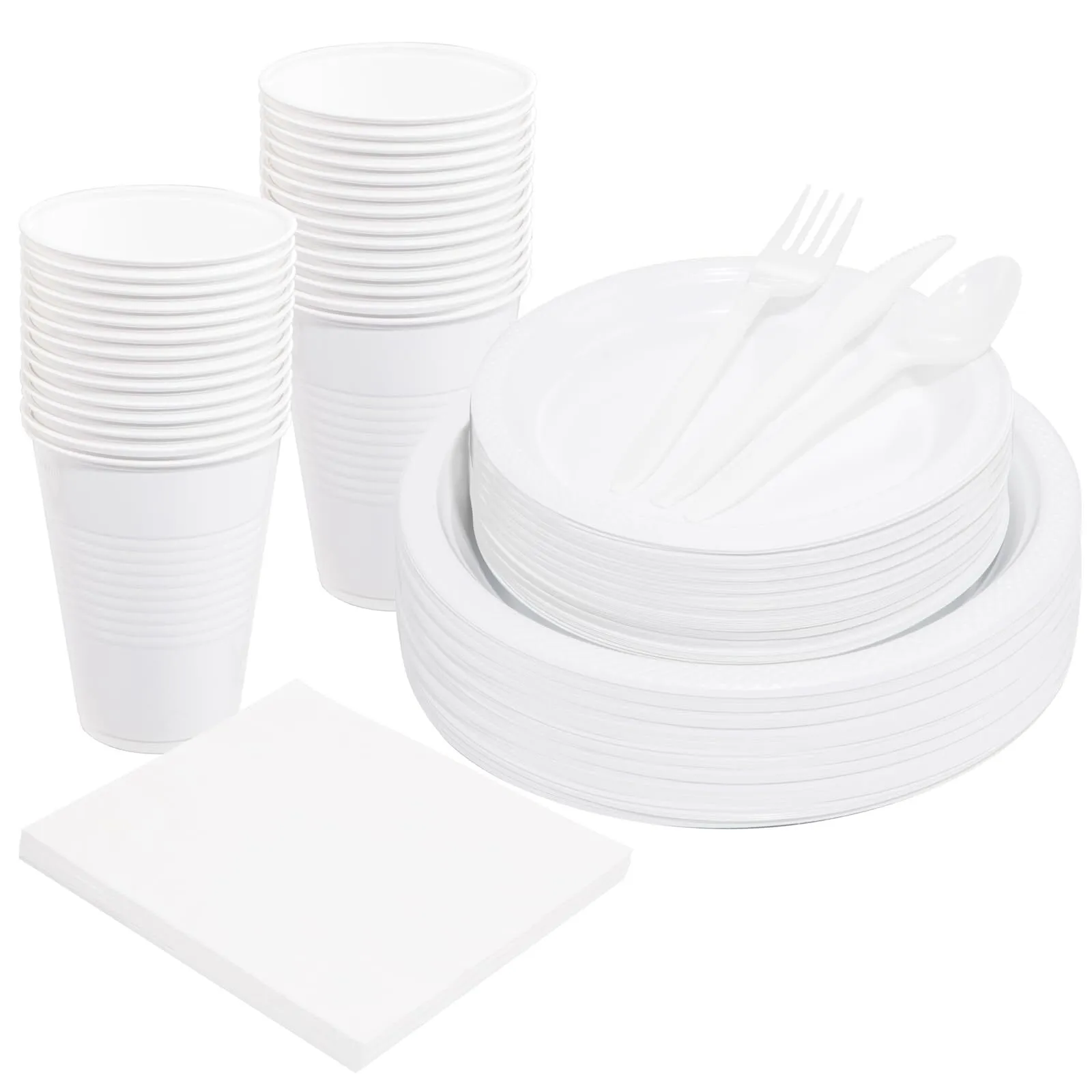 Paper Plates, Napkins, Plastic Cutlery