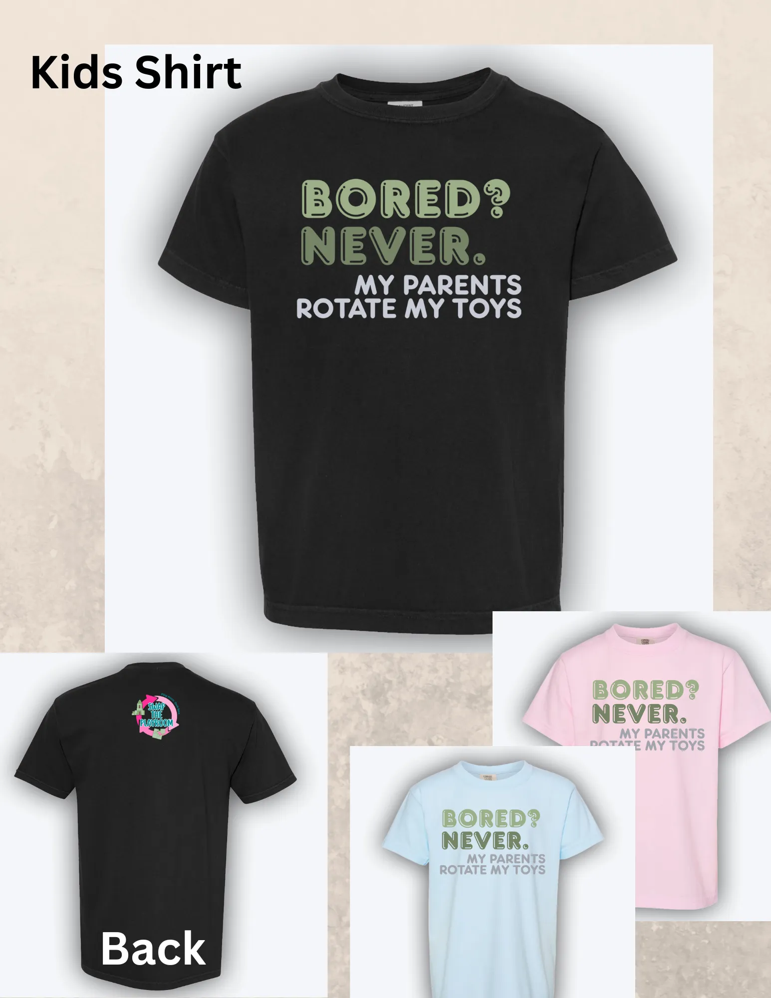 Kids Shirt - Bored? Never. 