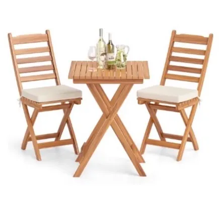 Folding Table and Chairs (Wood)