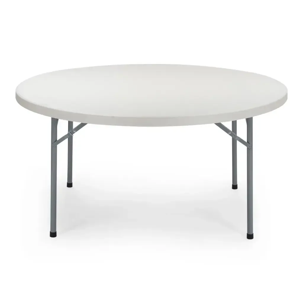 60" White Resin Folding Table