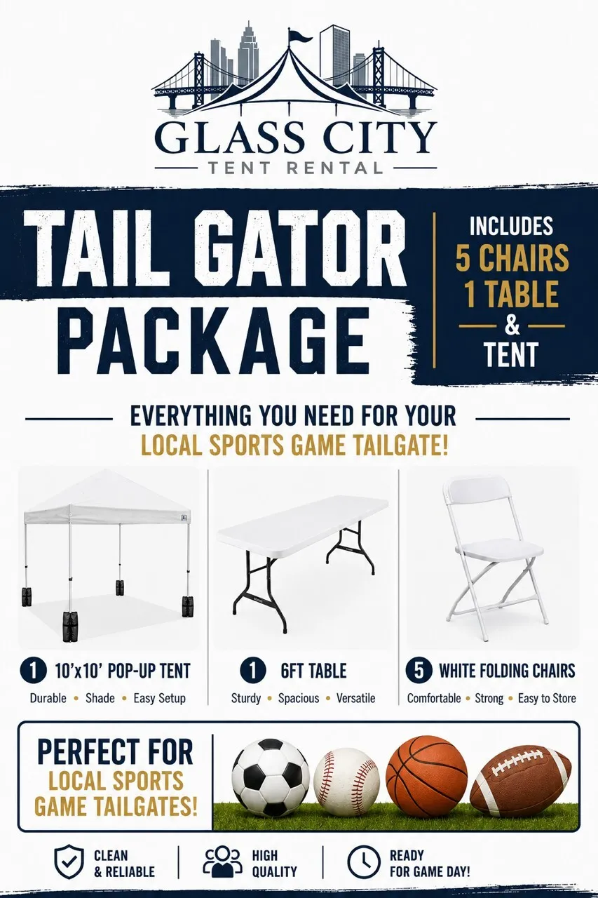 10'x10' Tailgater Package (chairs , table, tent) All included