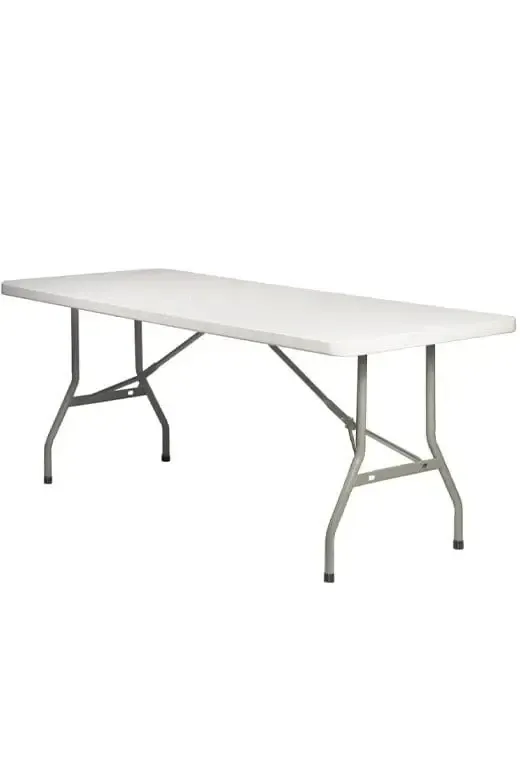 6’ white folding table