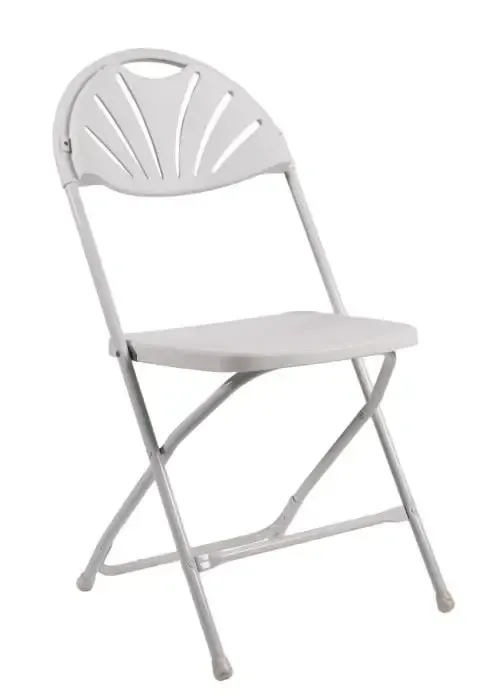 White fan back chair