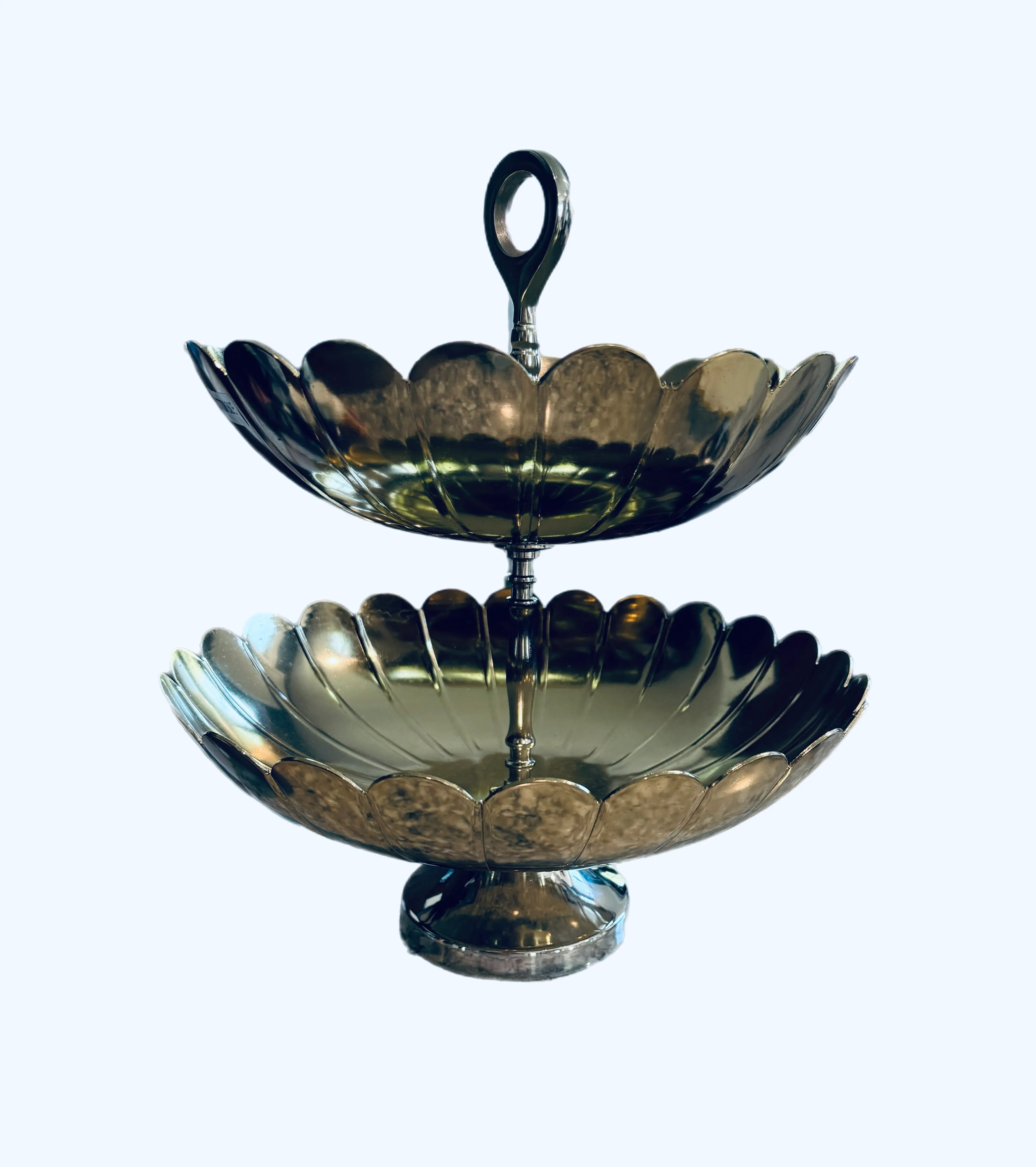 2 Tier Gold Bowl Stand