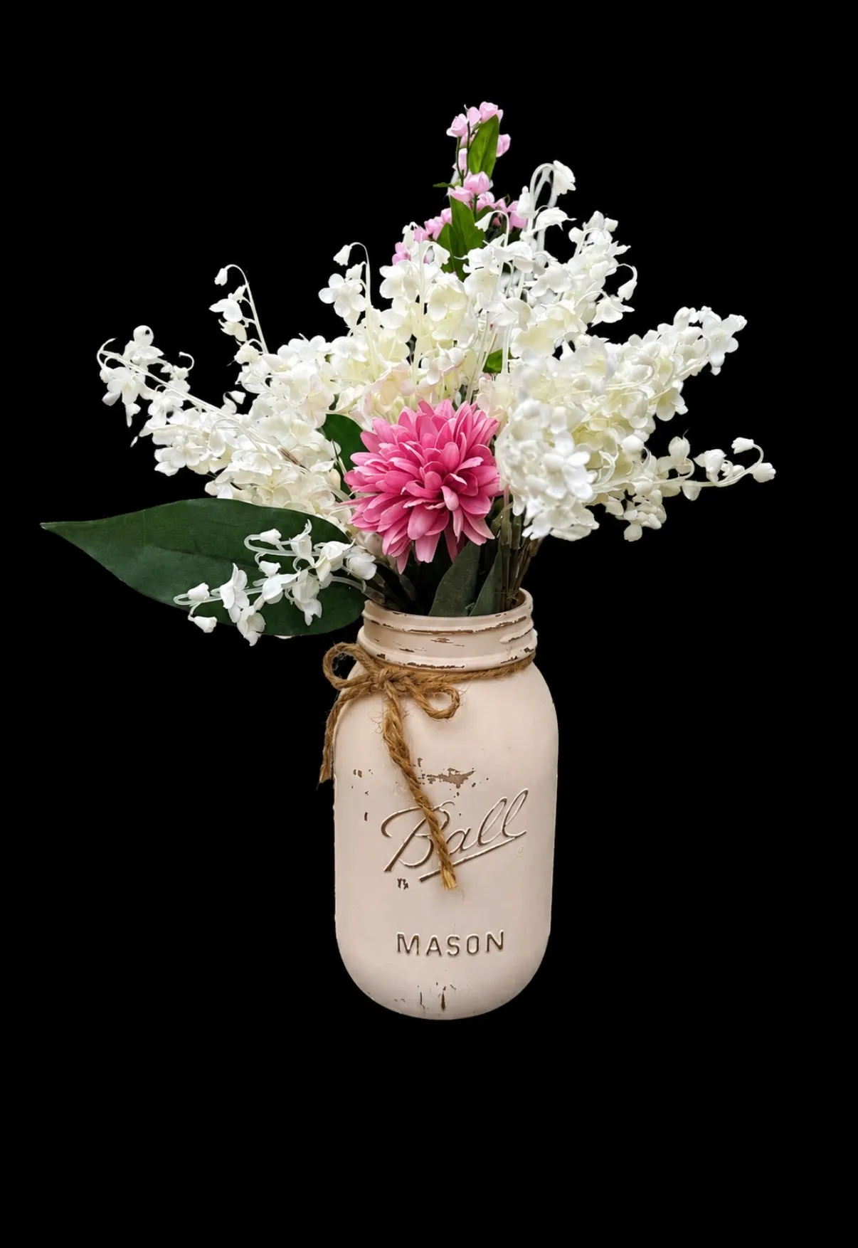 Pink Mason jar vase