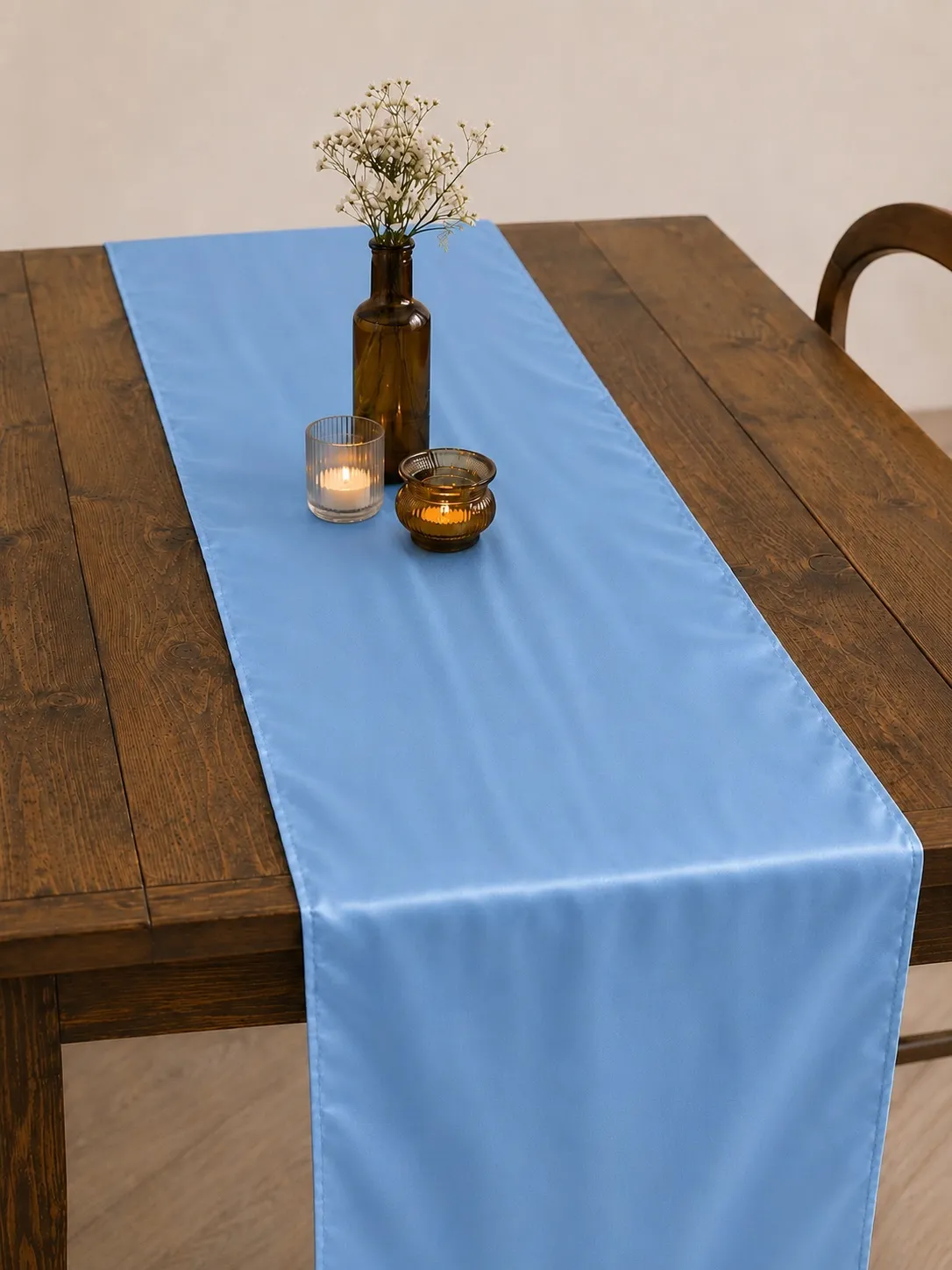 Blue Satin Table runner 