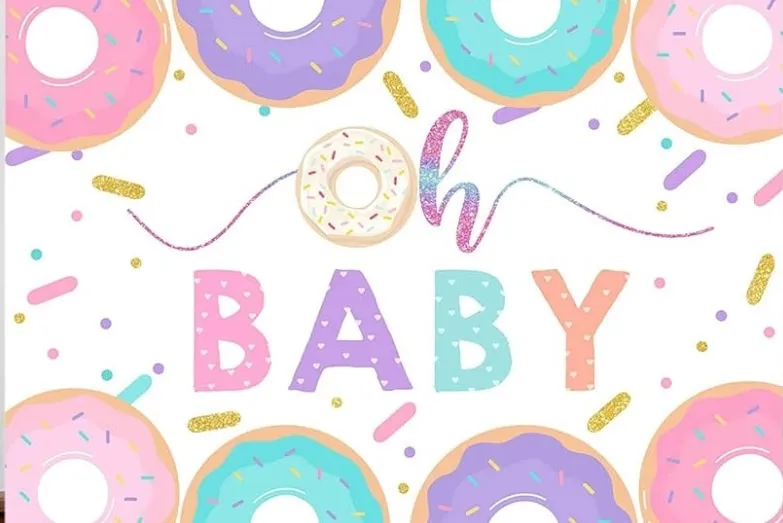 "Oh Baby" Donut Backdrop Curtain 