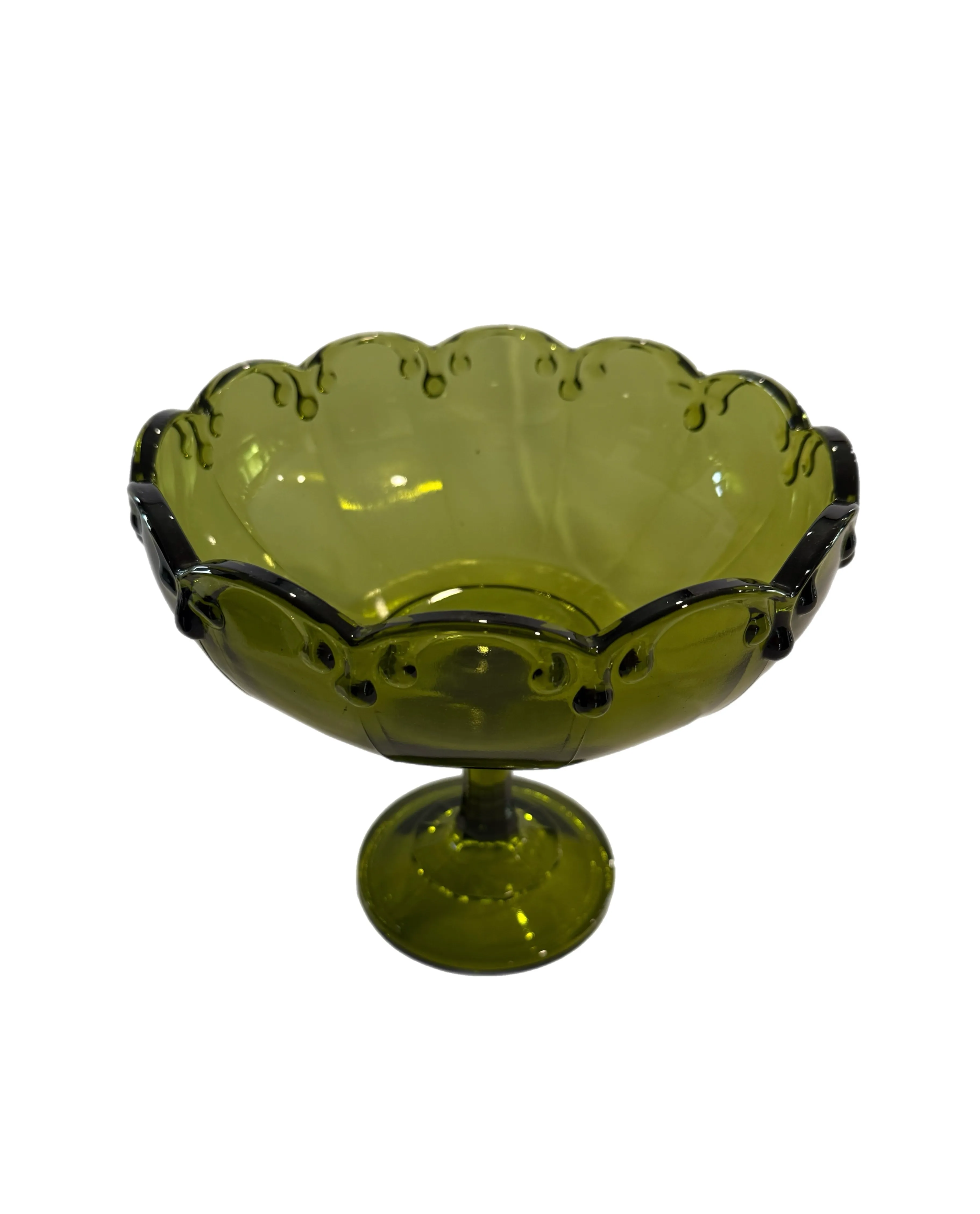 Green Compote Pedestal Bowl