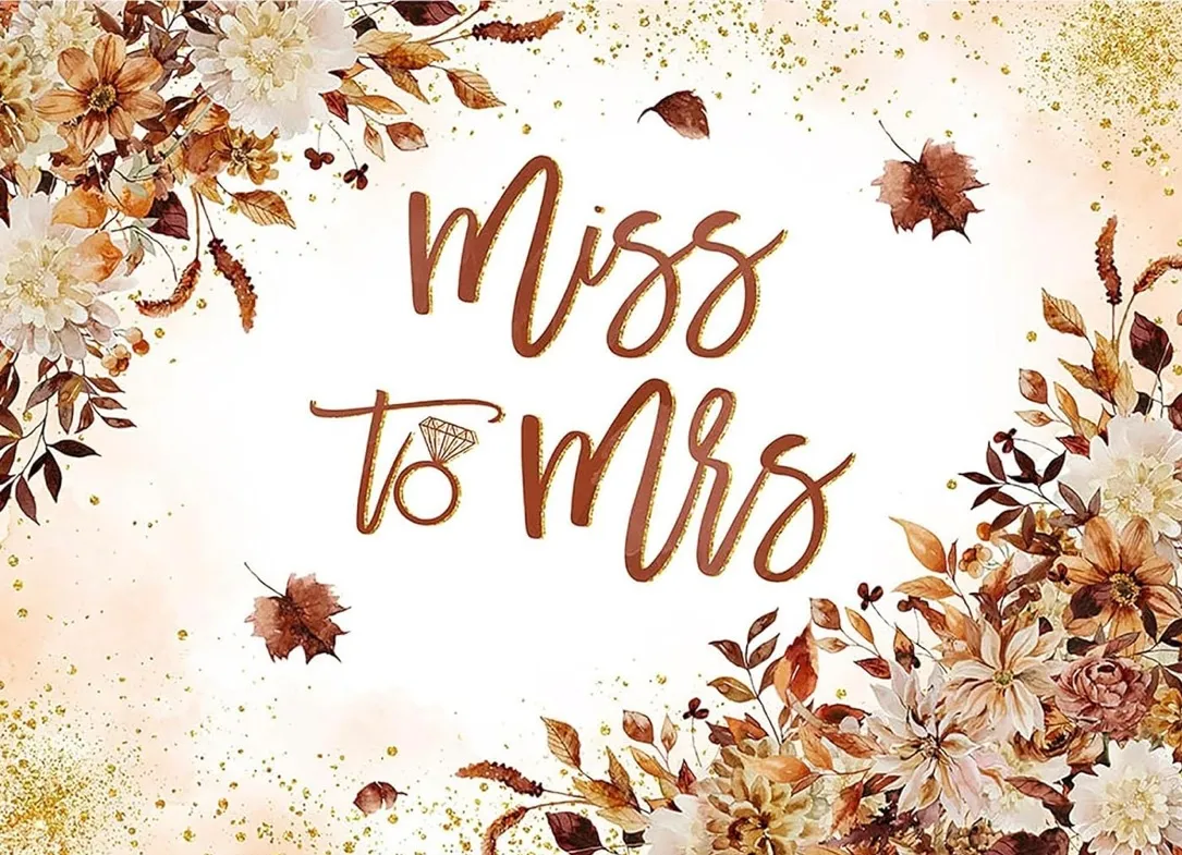 "Miss to Mrs" Fall Backdrop Curtain
