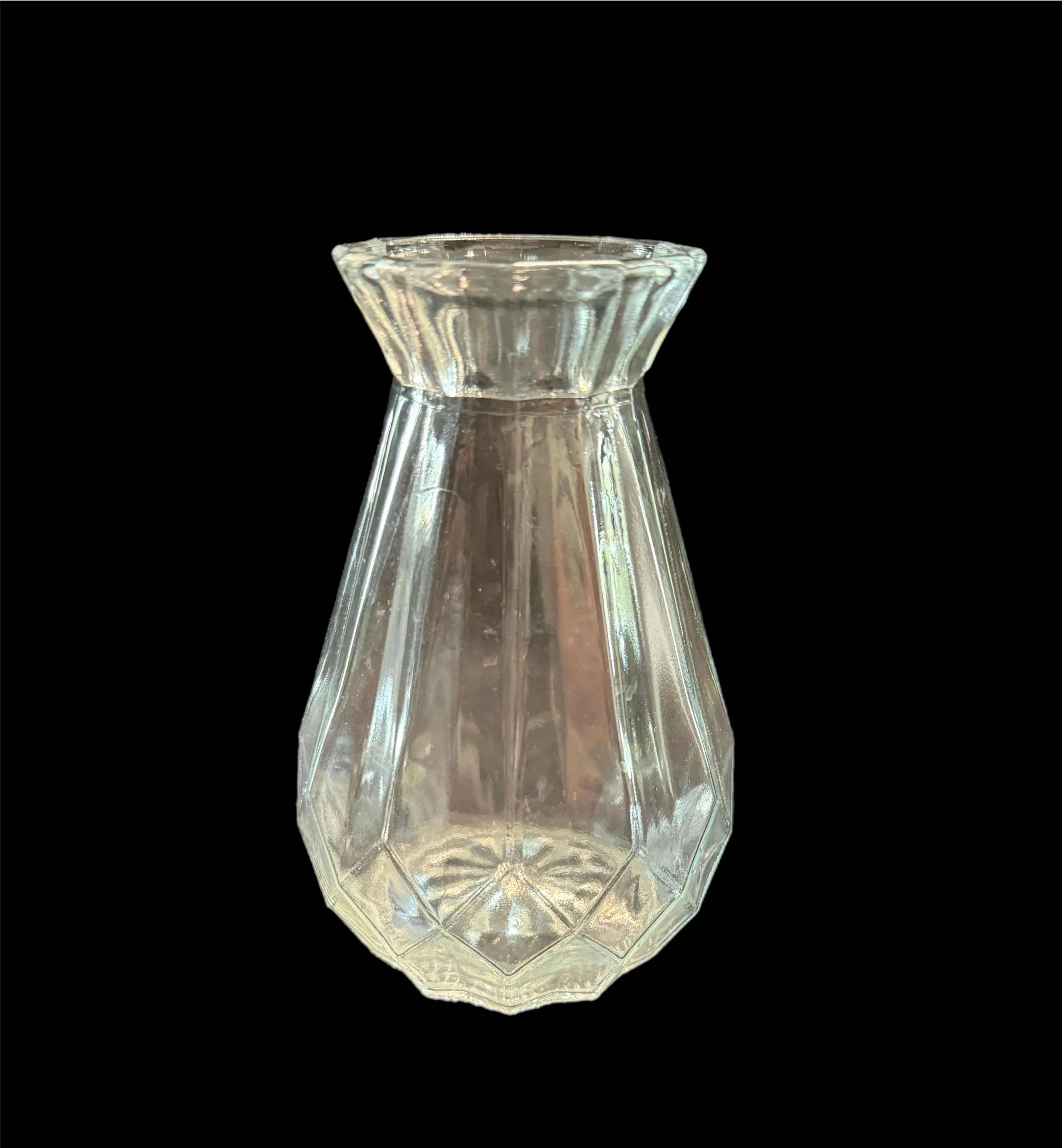 Ribbed Clear Bud Vase