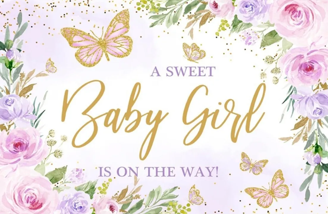 "A Sweet Baby Girl" Backdrop Curtain 